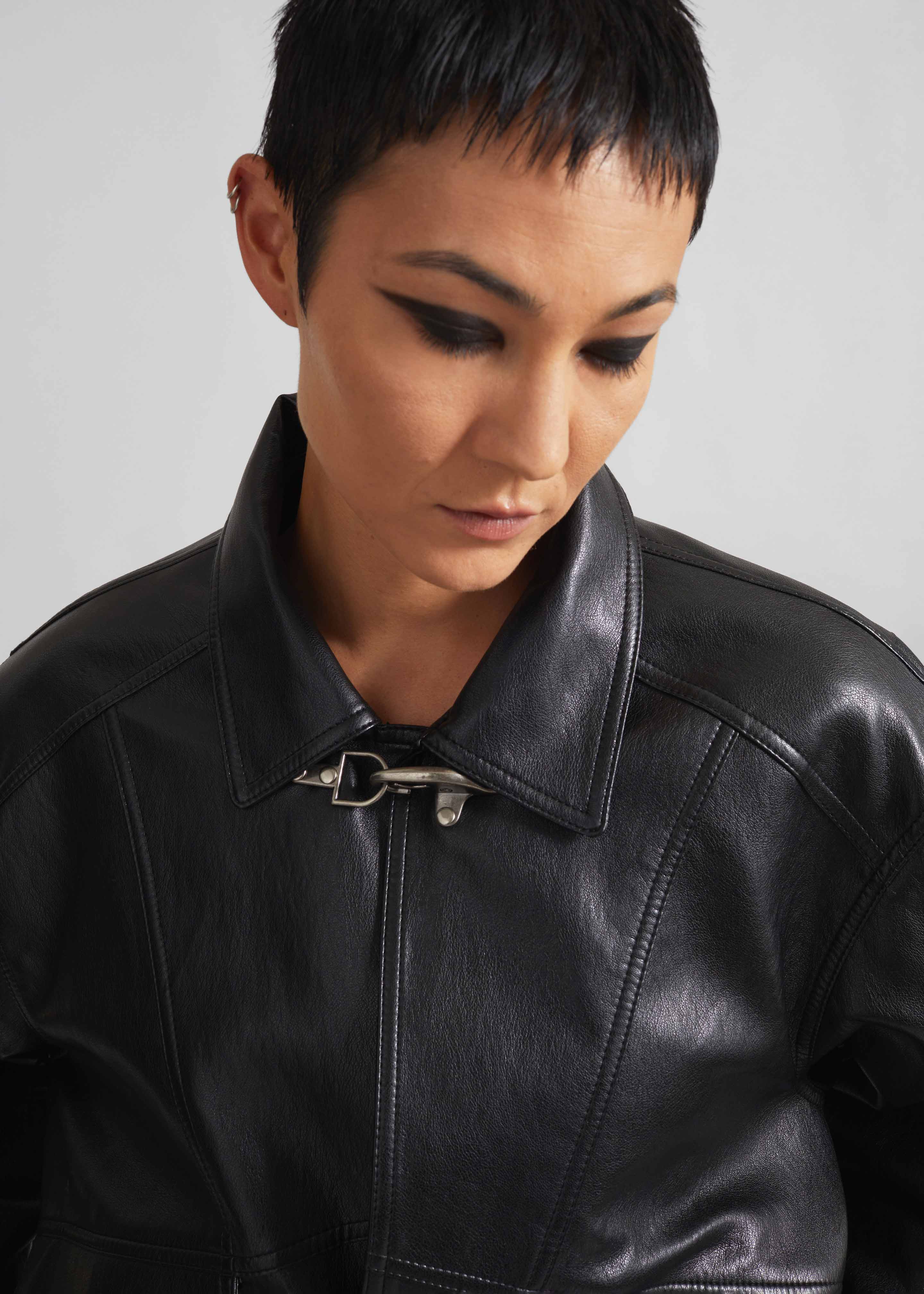 Utrecht Faux Leather Buckle Jacket - Black – The Frankie Shop