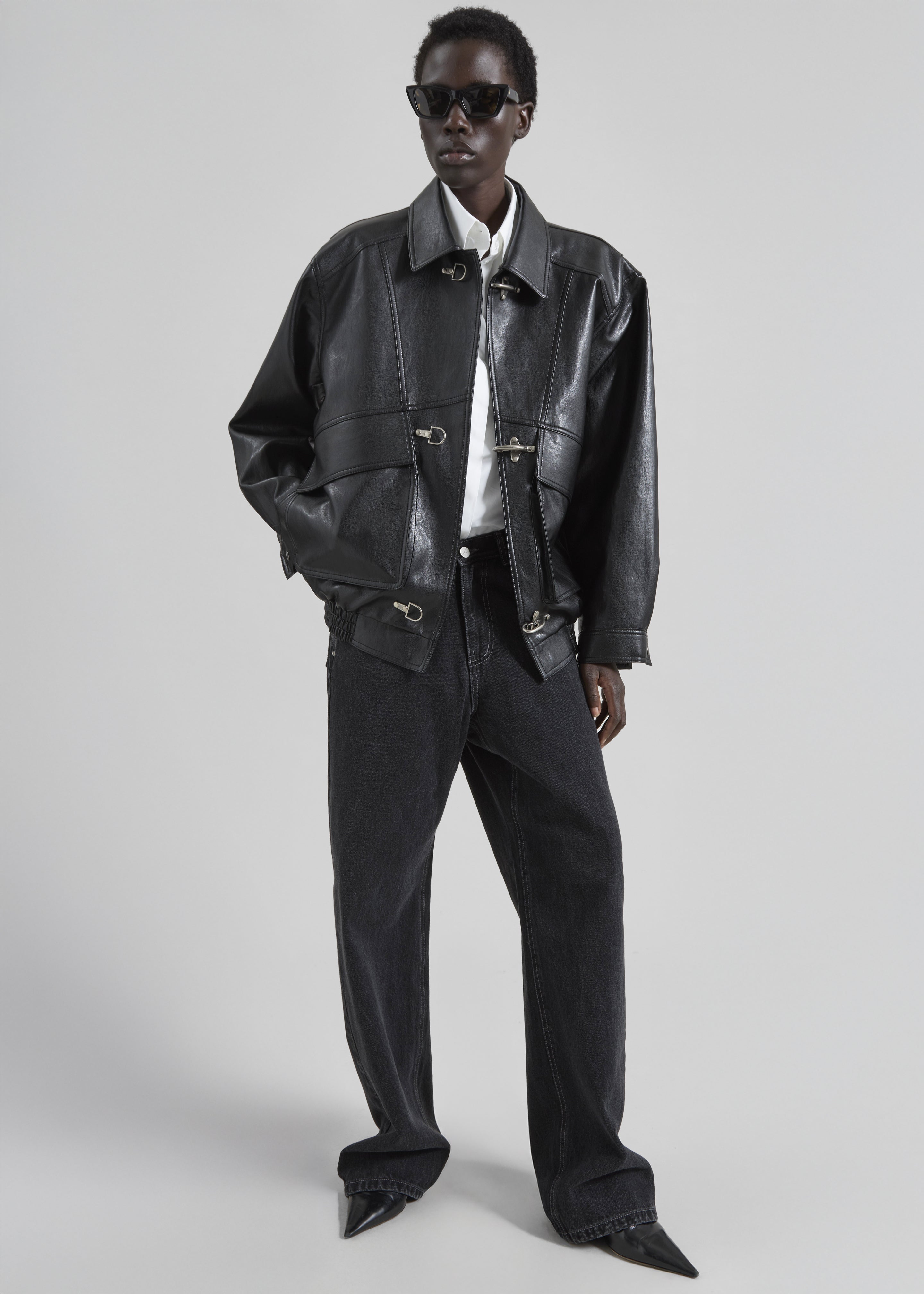 Utrecht Faux Leather Buckle Jacket - Black - 7