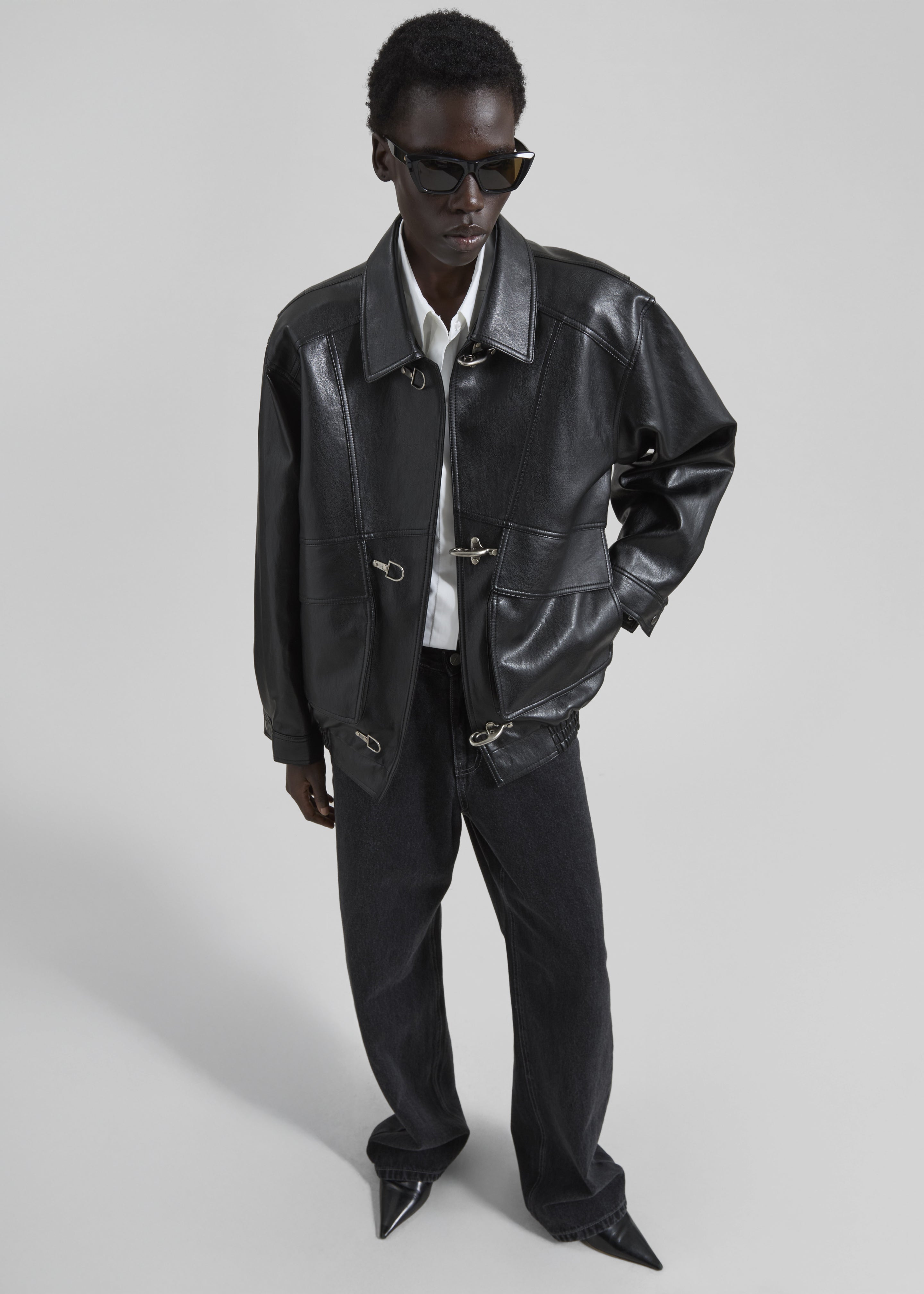 Utrecht Faux Leather Buckle Jacket - Black - 2