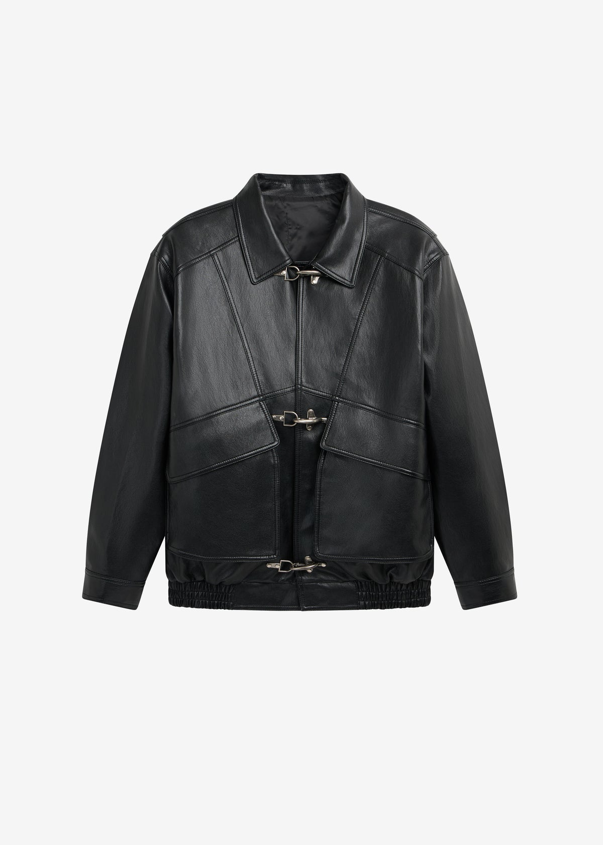 Utrecht Faux Leather Buckle Jacket - Black - 10