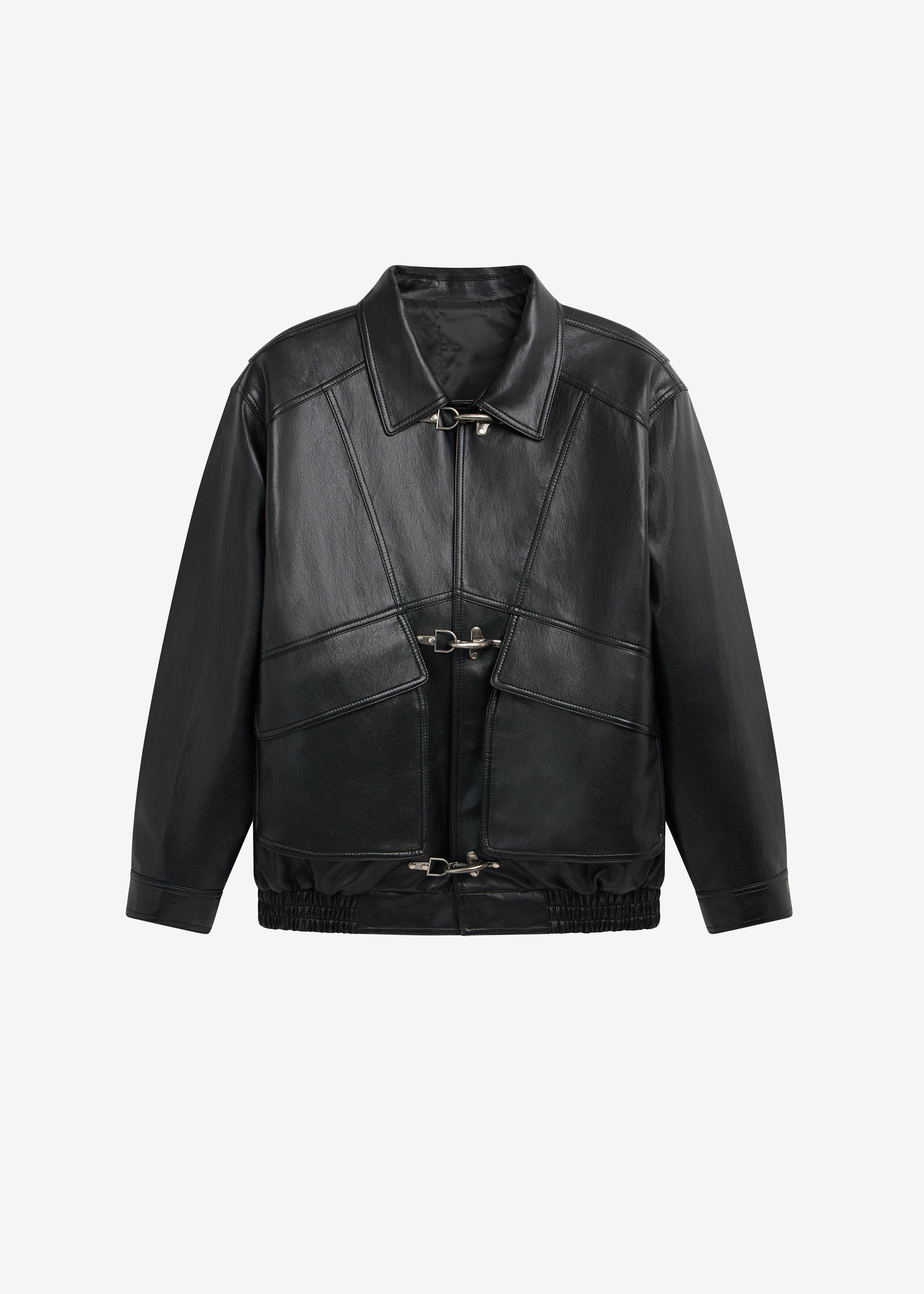 Utrecht Faux Leather Buckle Jacket - Black - 10
