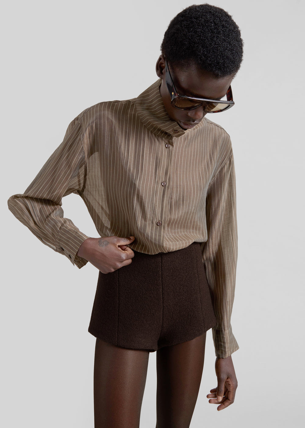 Vail Brushed Wool Hot Pants - Brown