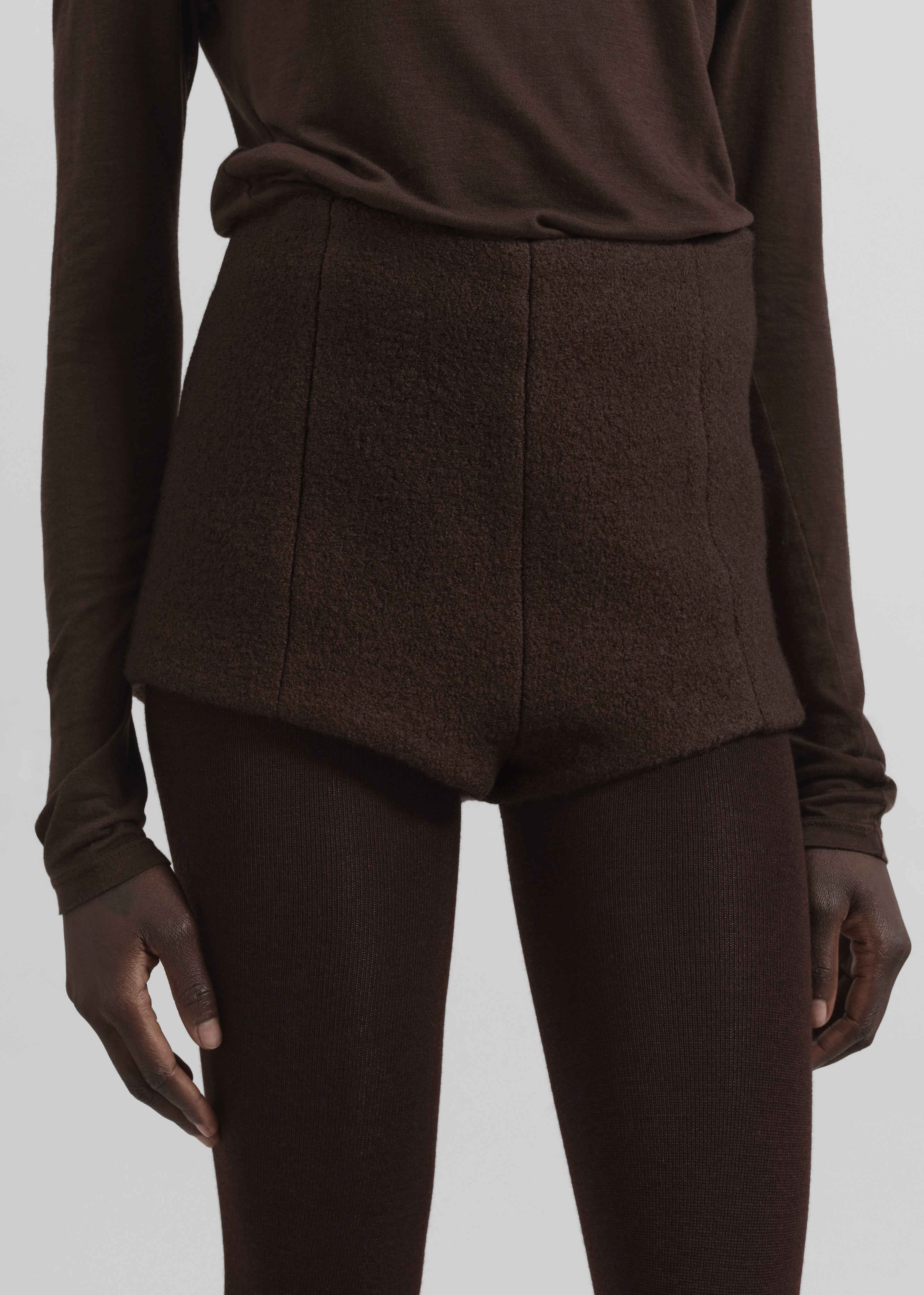 Vail Brushed Wool Hot Pants - Brown - 7