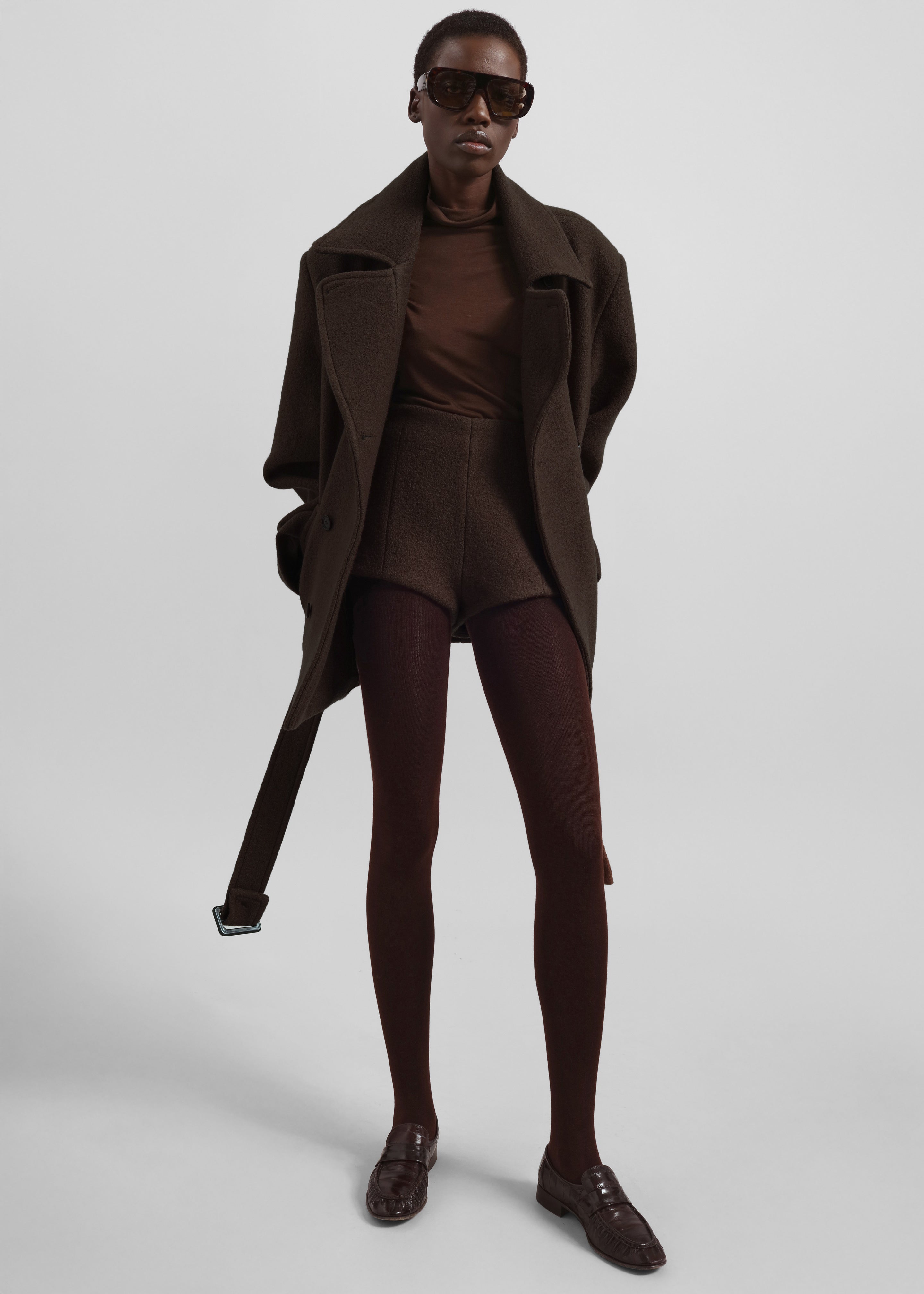 Vail Brushed Wool Hot Pants - Brown - 2