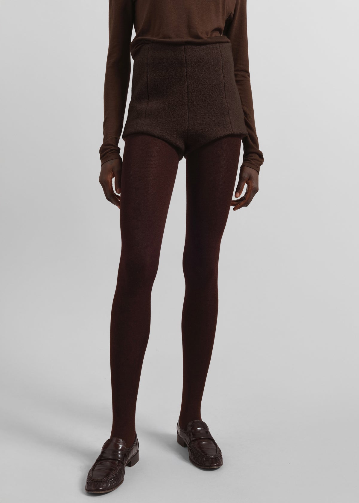 Vail Brushed Wool Hot Pants - Brown - 3