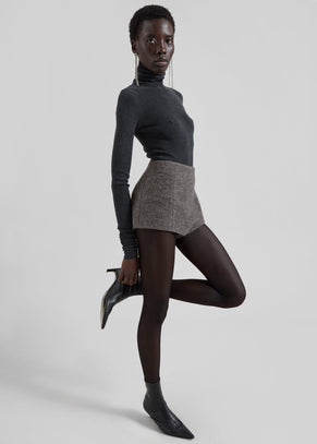 Vail Brushed Wool Hot Pants - Grey Melange
