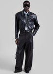 Val Faux Leather Padded Jacket - Black