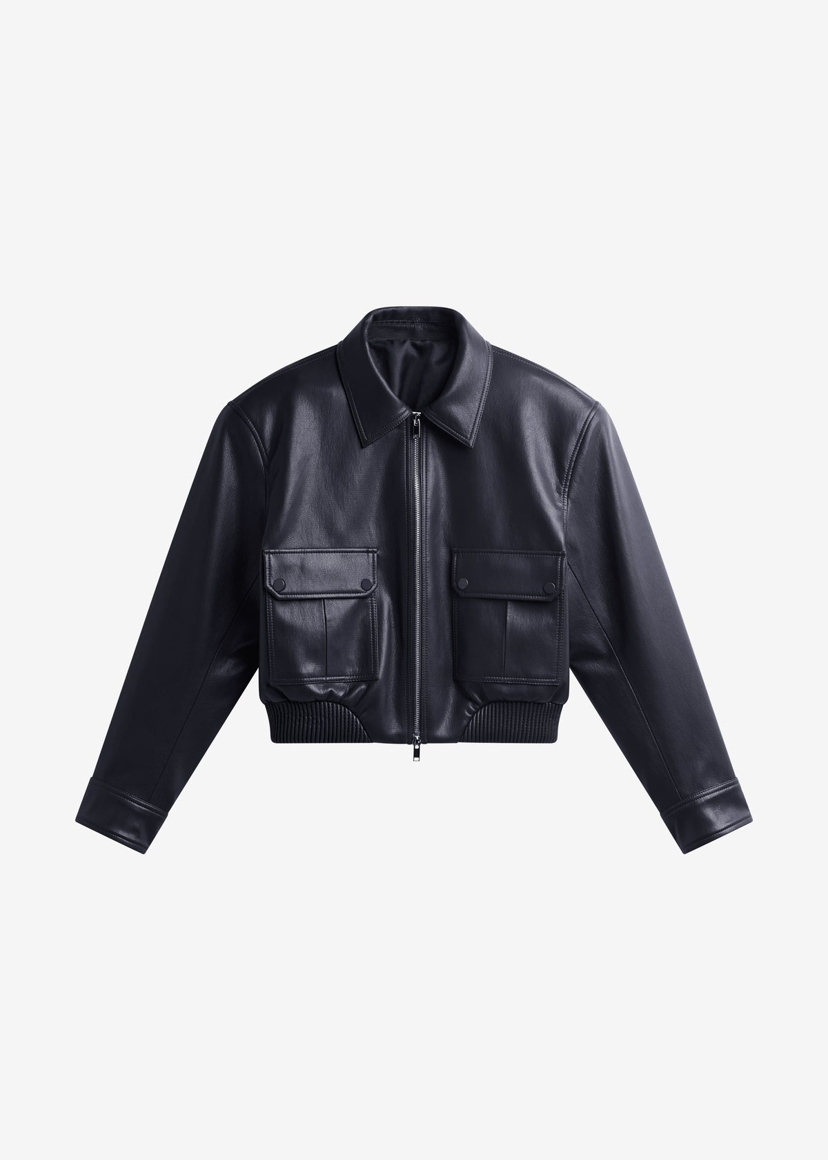 Val Faux Leather Padded Jacket - Black - 7