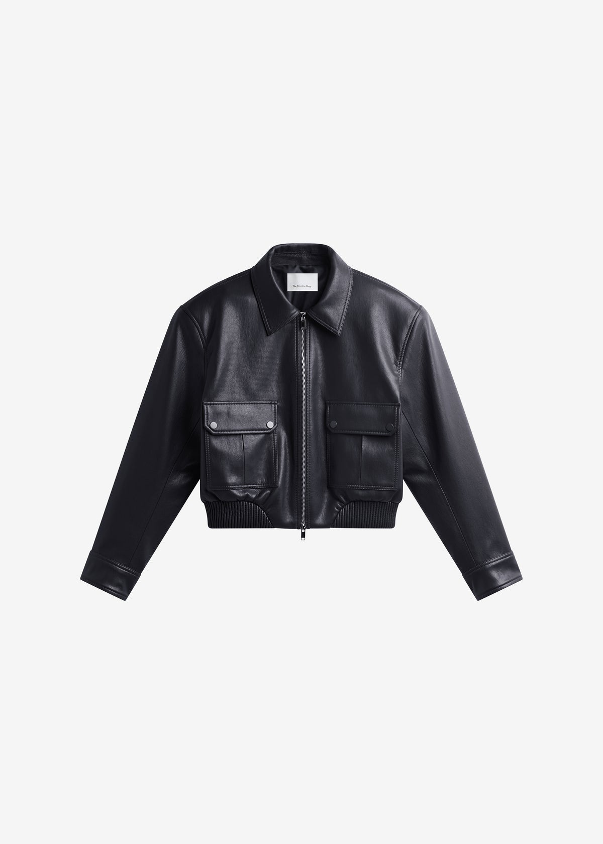 Val Faux Leather Padded Jacket - Black