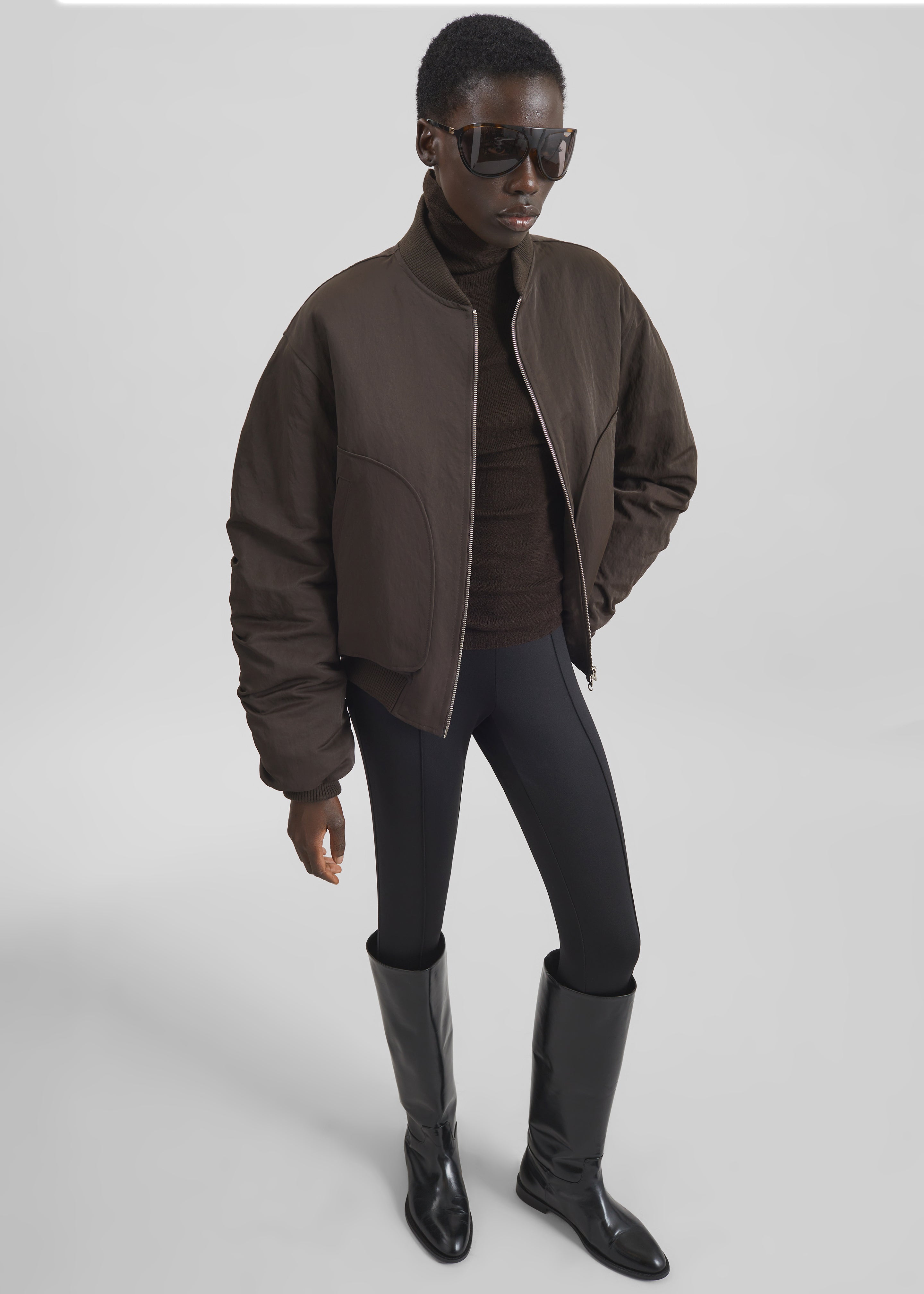 Valdres Padded Bomber Jacket - Brown - 5