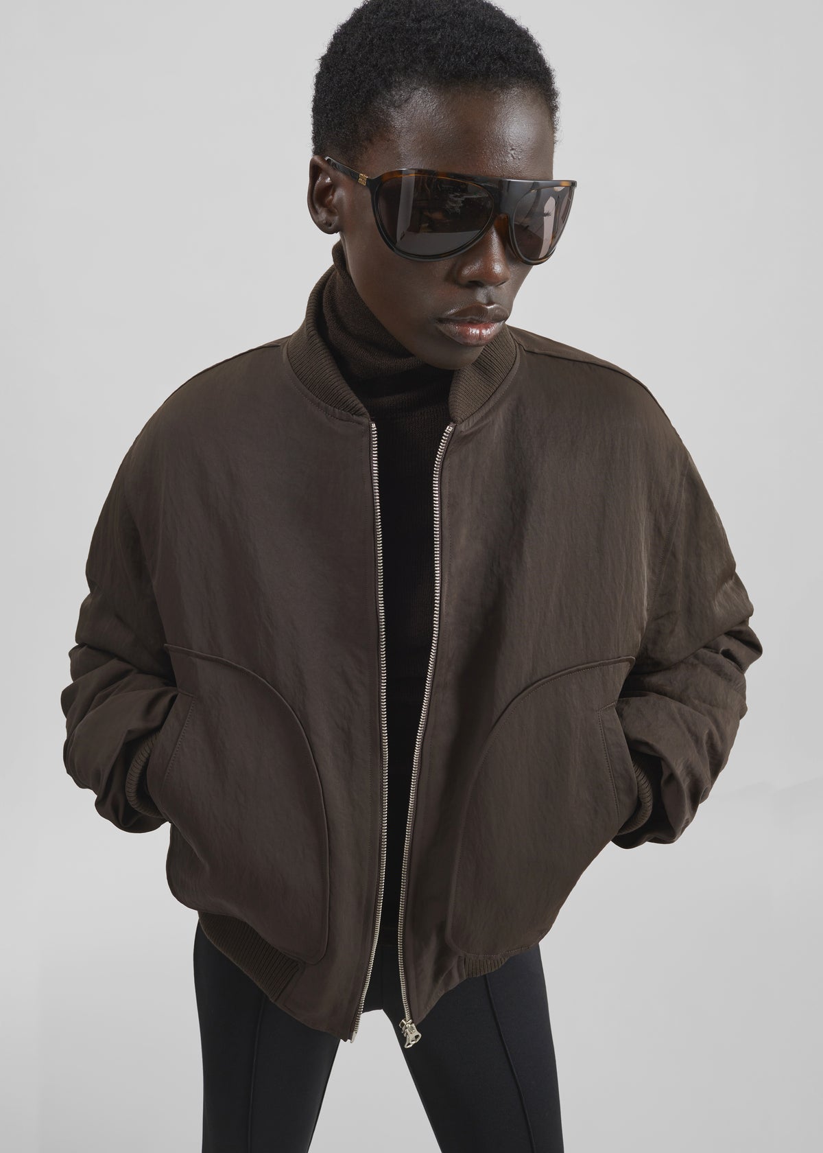 Valdres Padded Bomber Jacket - Brown - 6