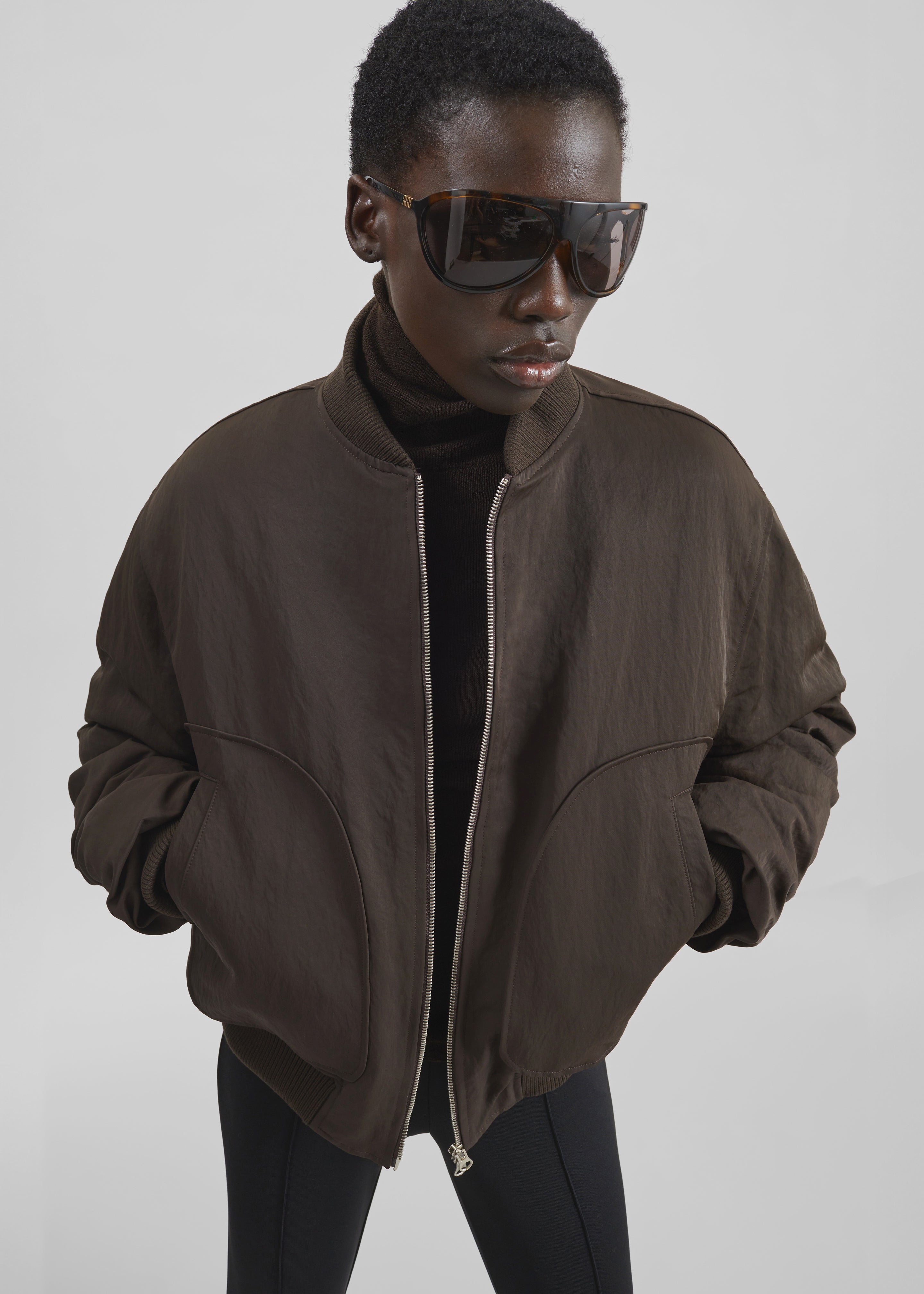 Valdres Padded Bomber Jacket - Brown - 6