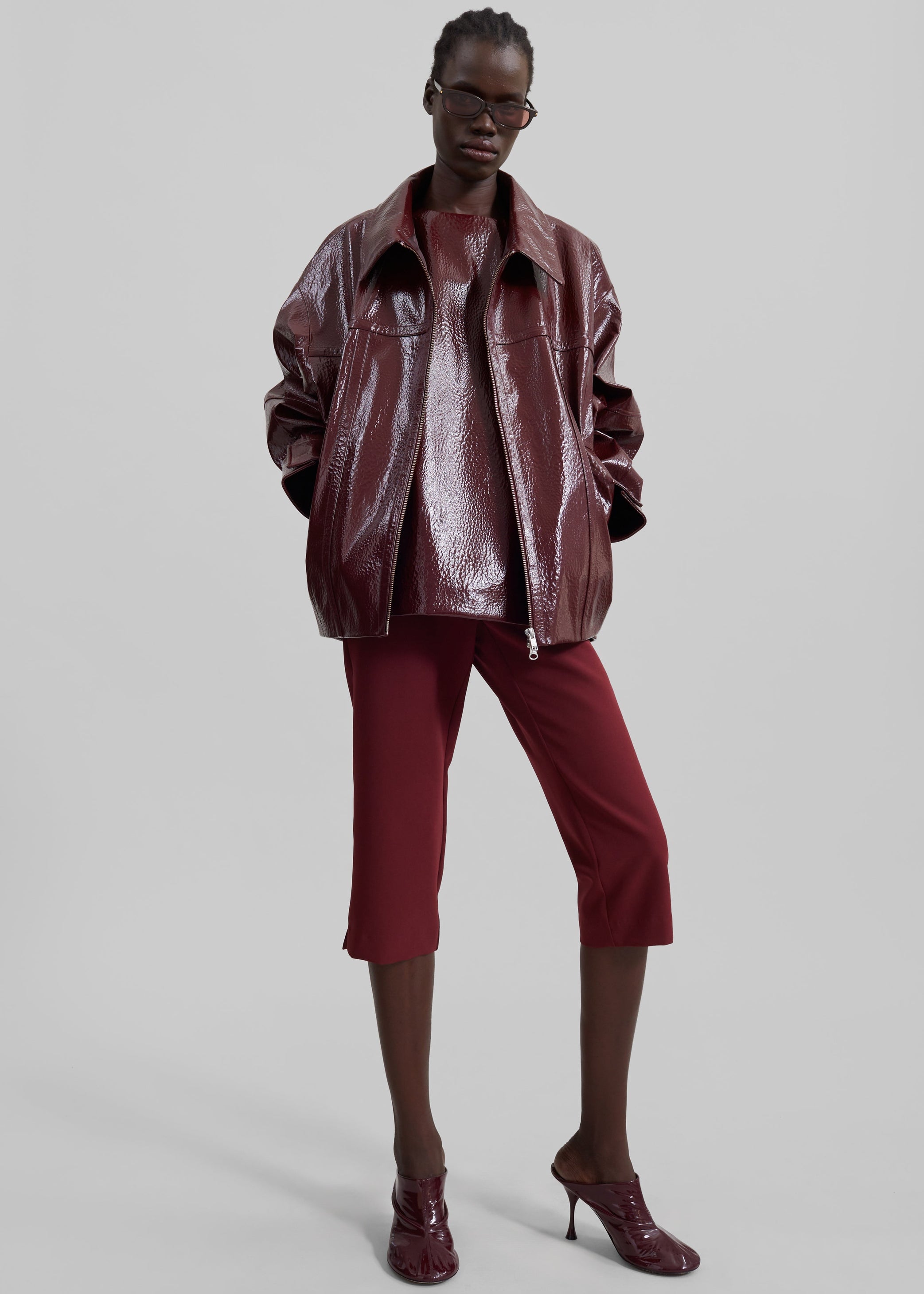 Shop the look image for Valentina Capri Pants - Burgundy