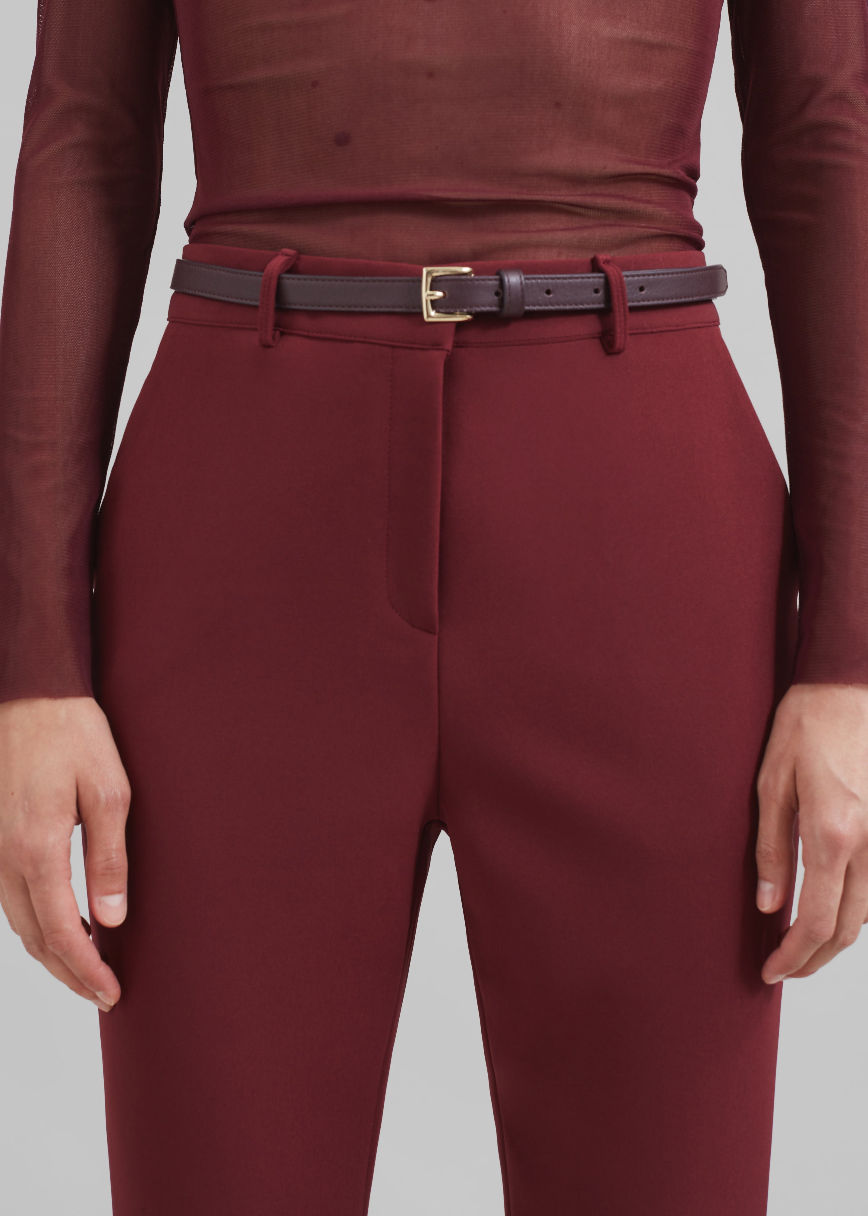 Valentina Capri Pants - Burgundy - 4