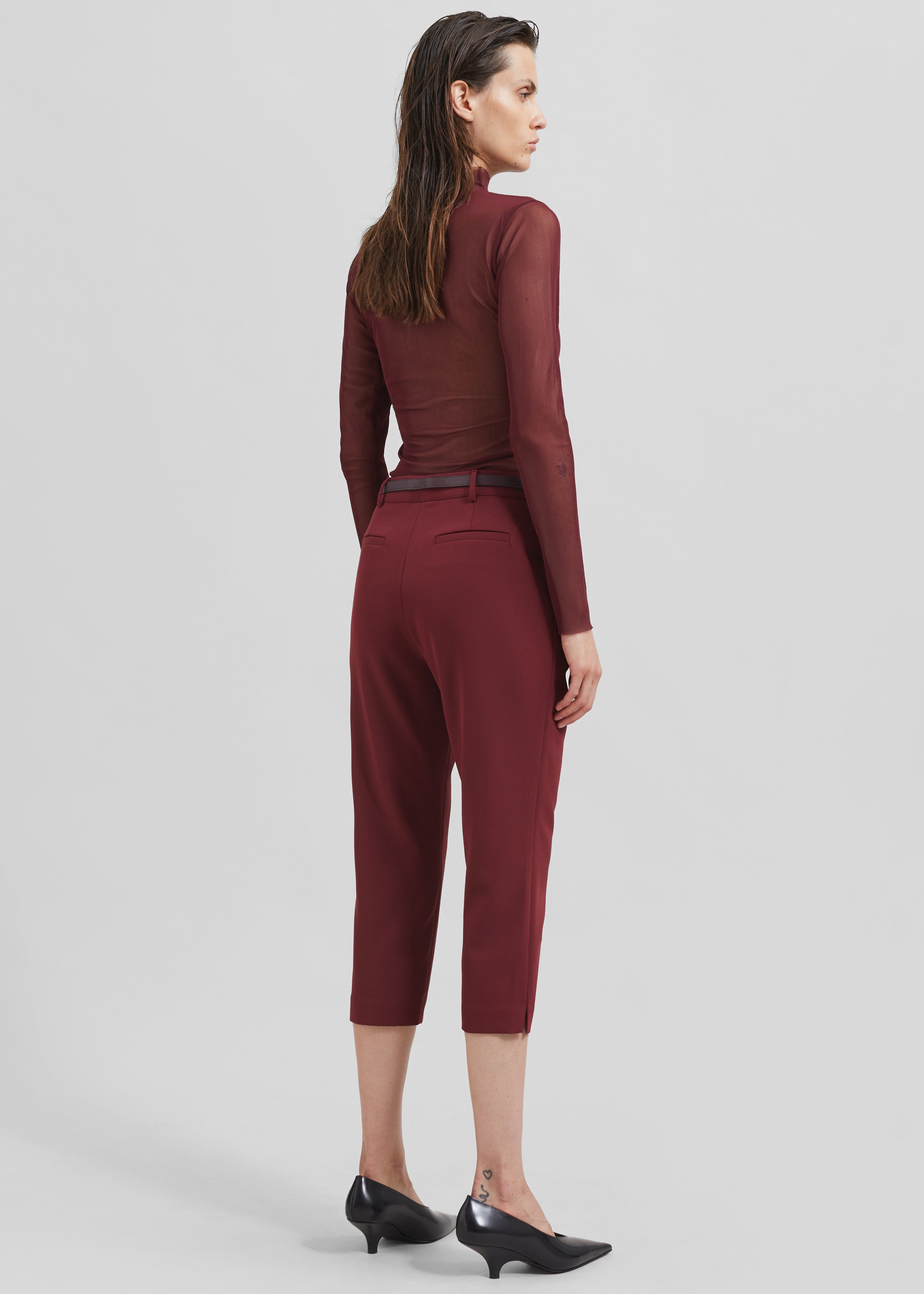 Valentina Capri Pants - Burgundy - 14