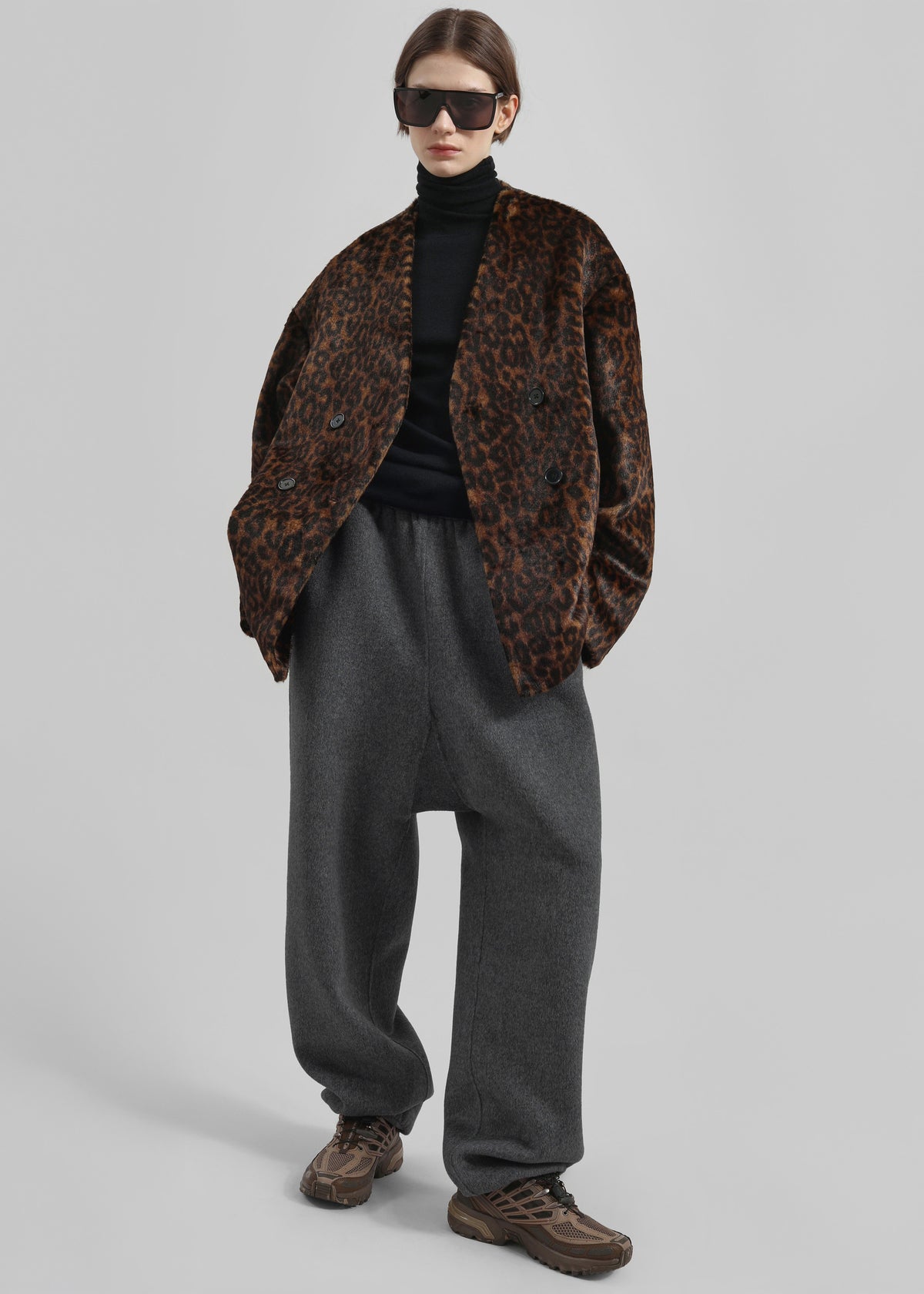 Valentina Faux Fur Leopard Jacket - Brown - 5