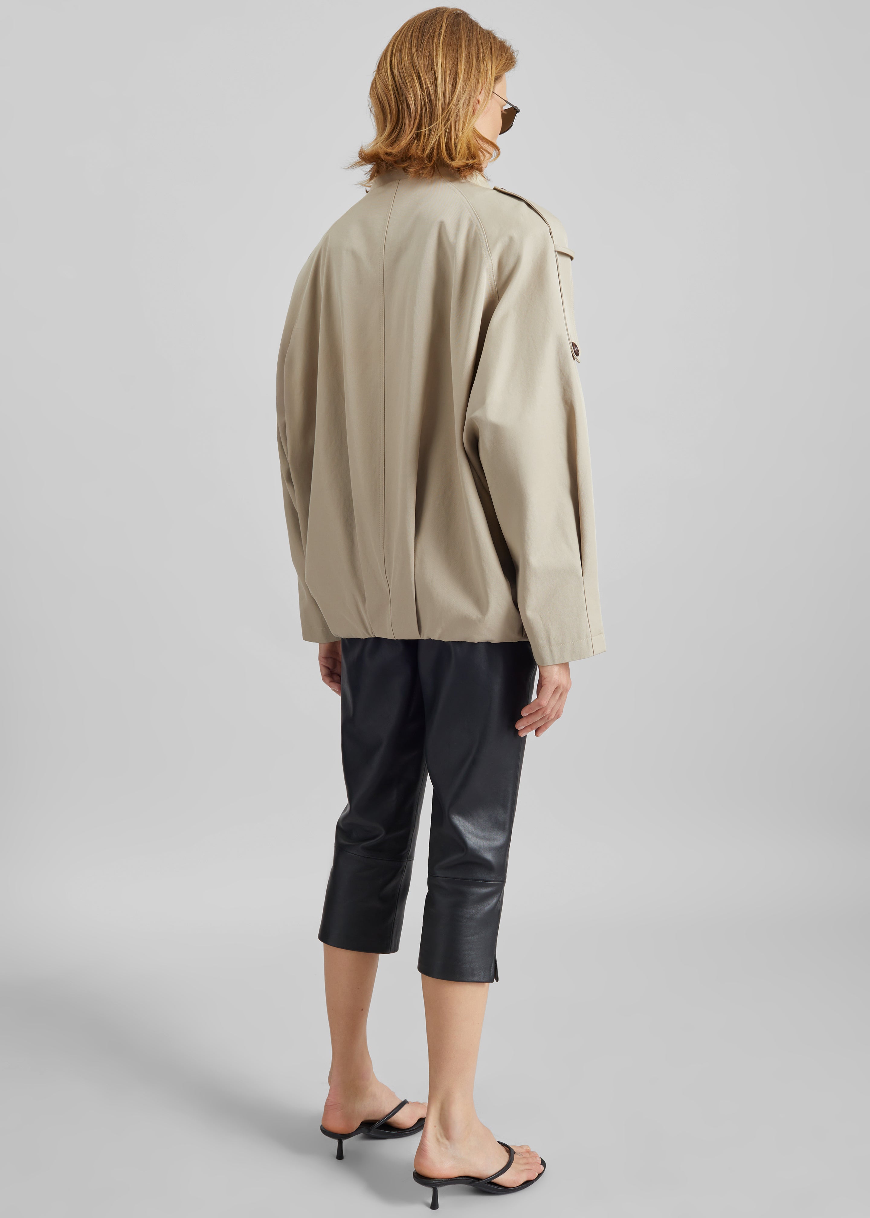 Vallby Belted Short Trench - Beige – The Frankie Shop