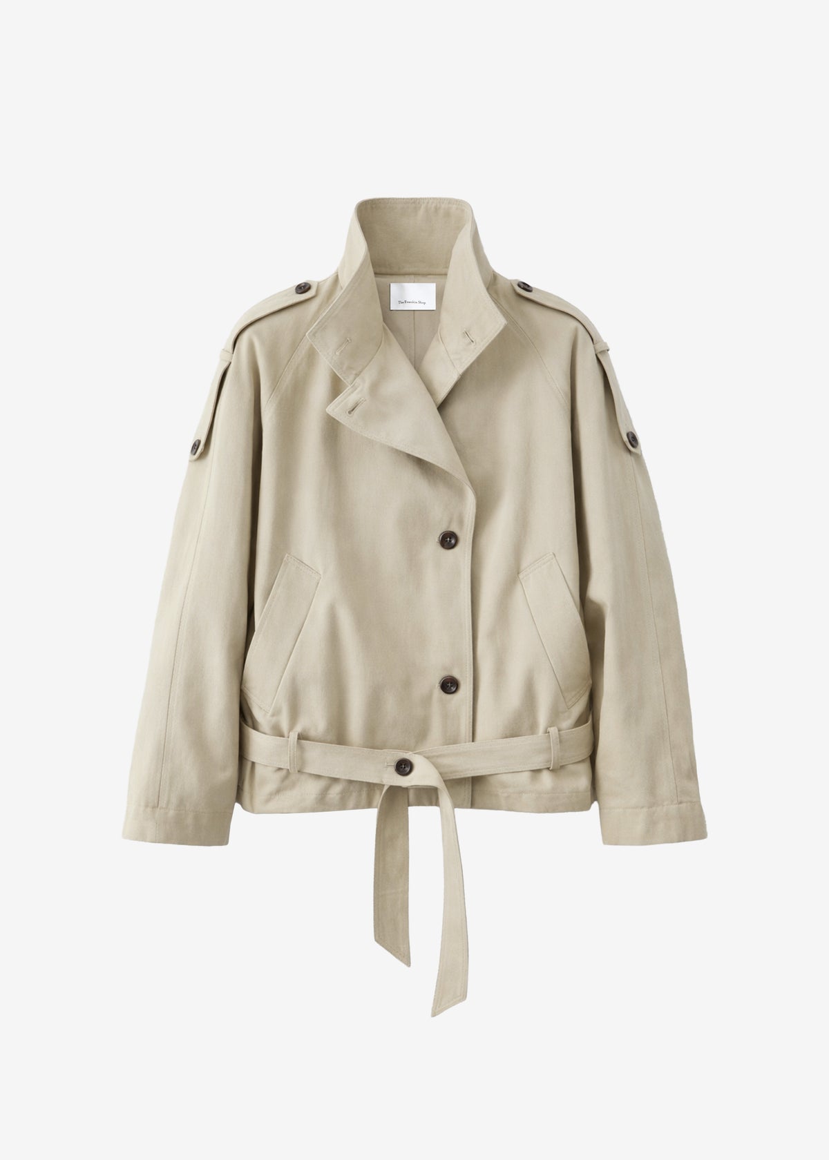 Vallby Belted Short Trench - Beige - 7