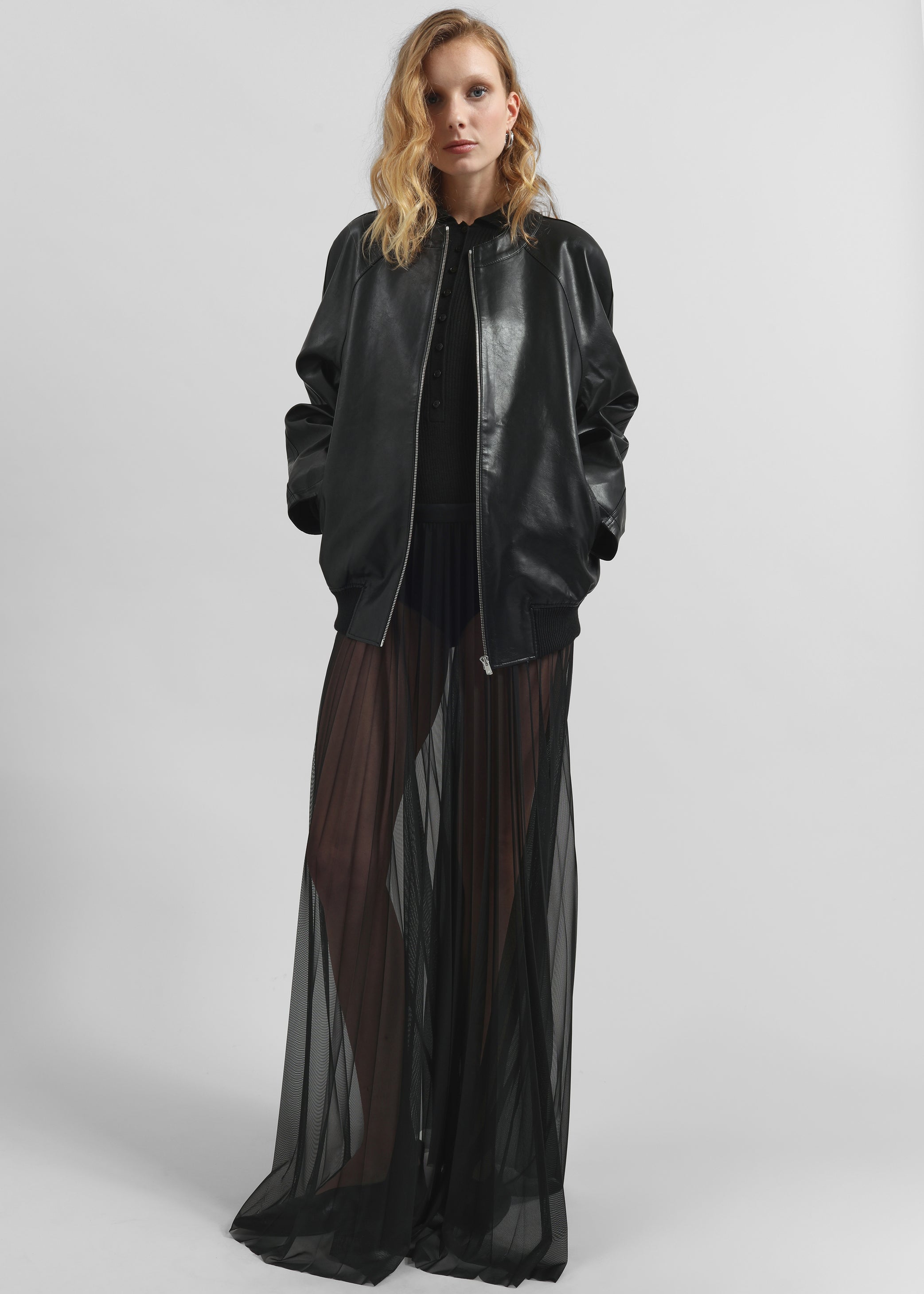 Shop the look image for Xyla Faux Leather Jacket - Black