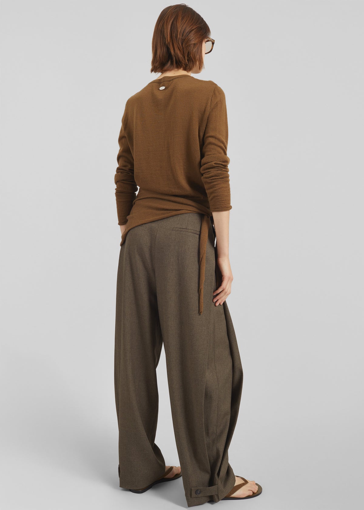 Vallsta Tailored Trousers - Brown Melange - 9