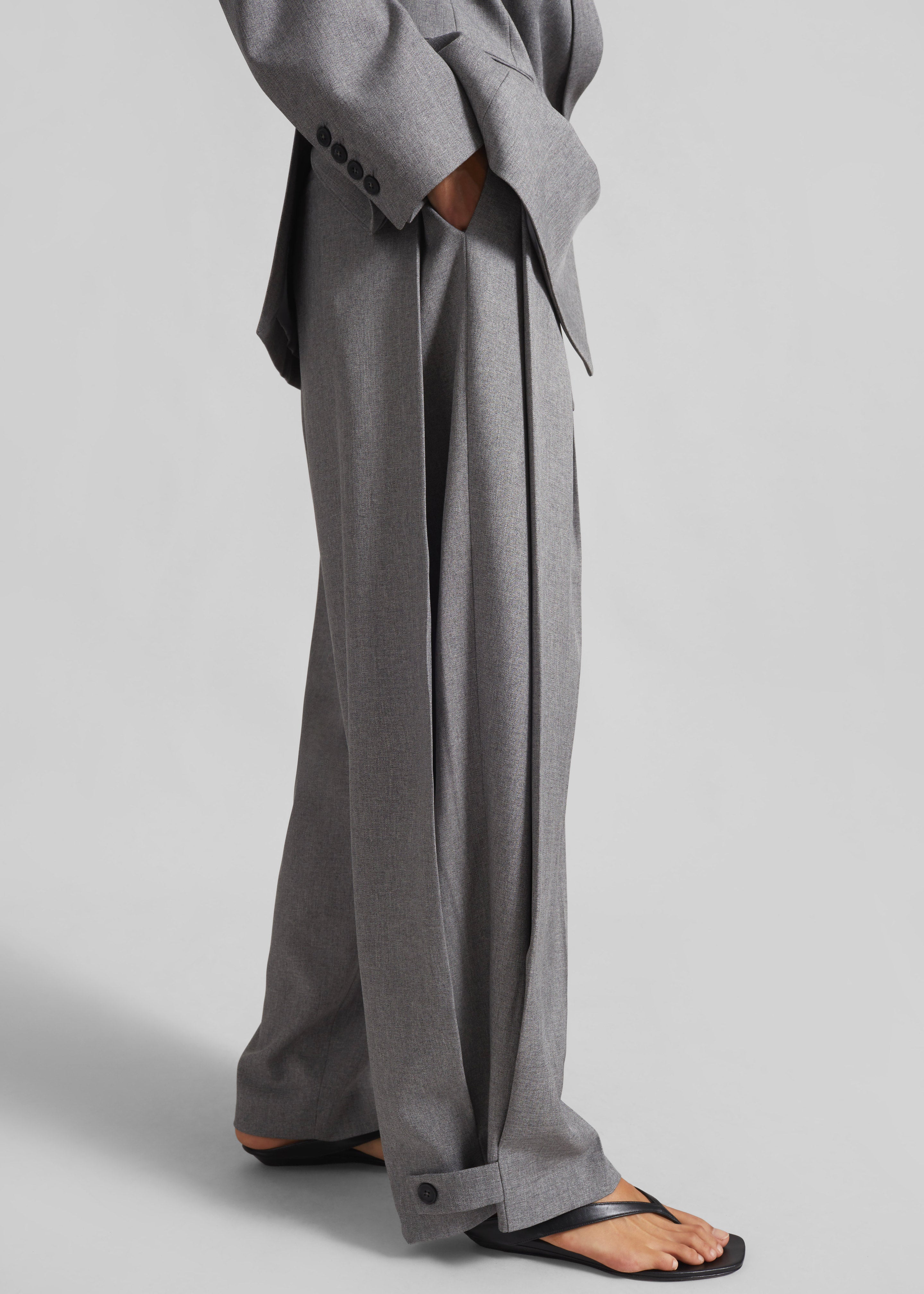 Vallsta Tailored Trousers - Grey Melange – The Frankie Shop