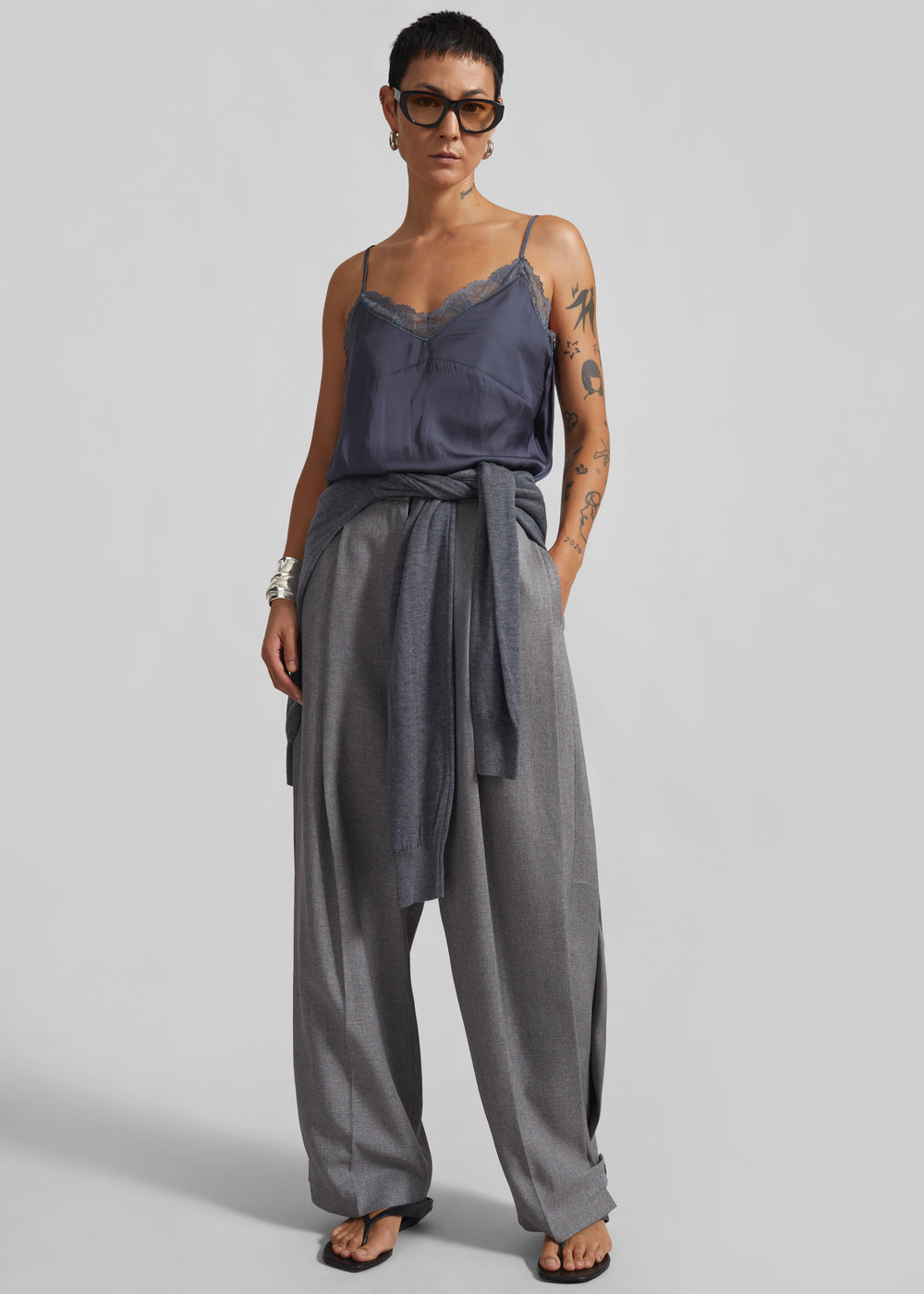 Vallsta Tailored Trousers - Grey Melange