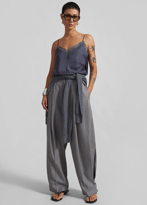 Vallsta Tailored Trousers - Grey Melange