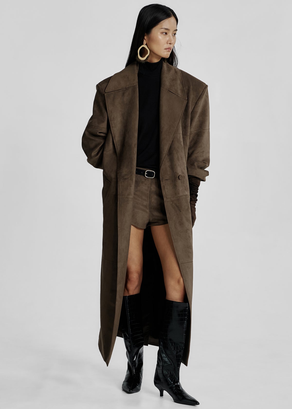 Valmere Faux Suede Hot Pants - Brown - 4