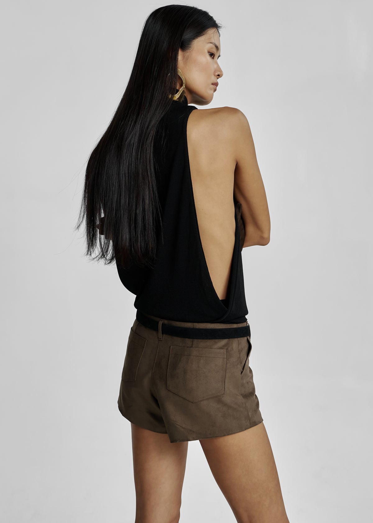 Valmere Faux Suede Hot Pants - Brown - 7