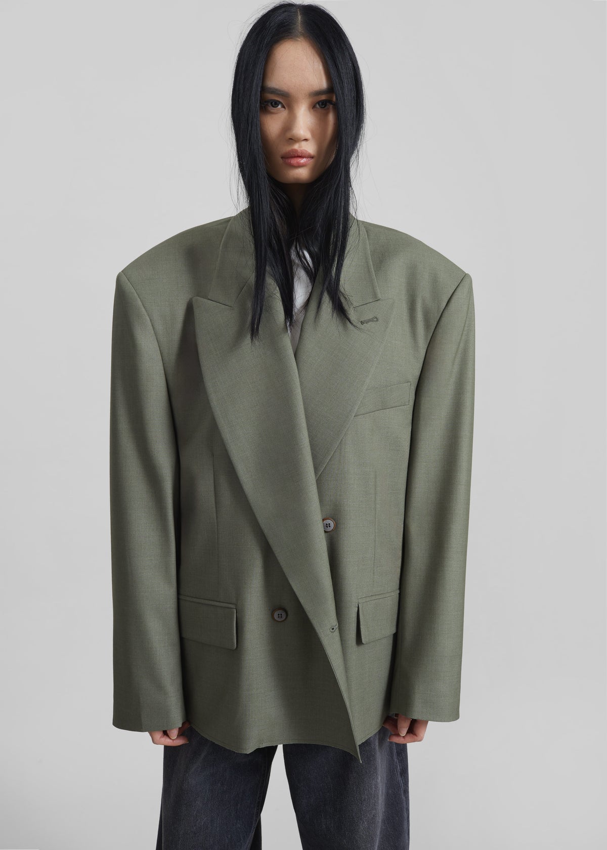 Valter Oversized Blazer - Pale Olive - 5