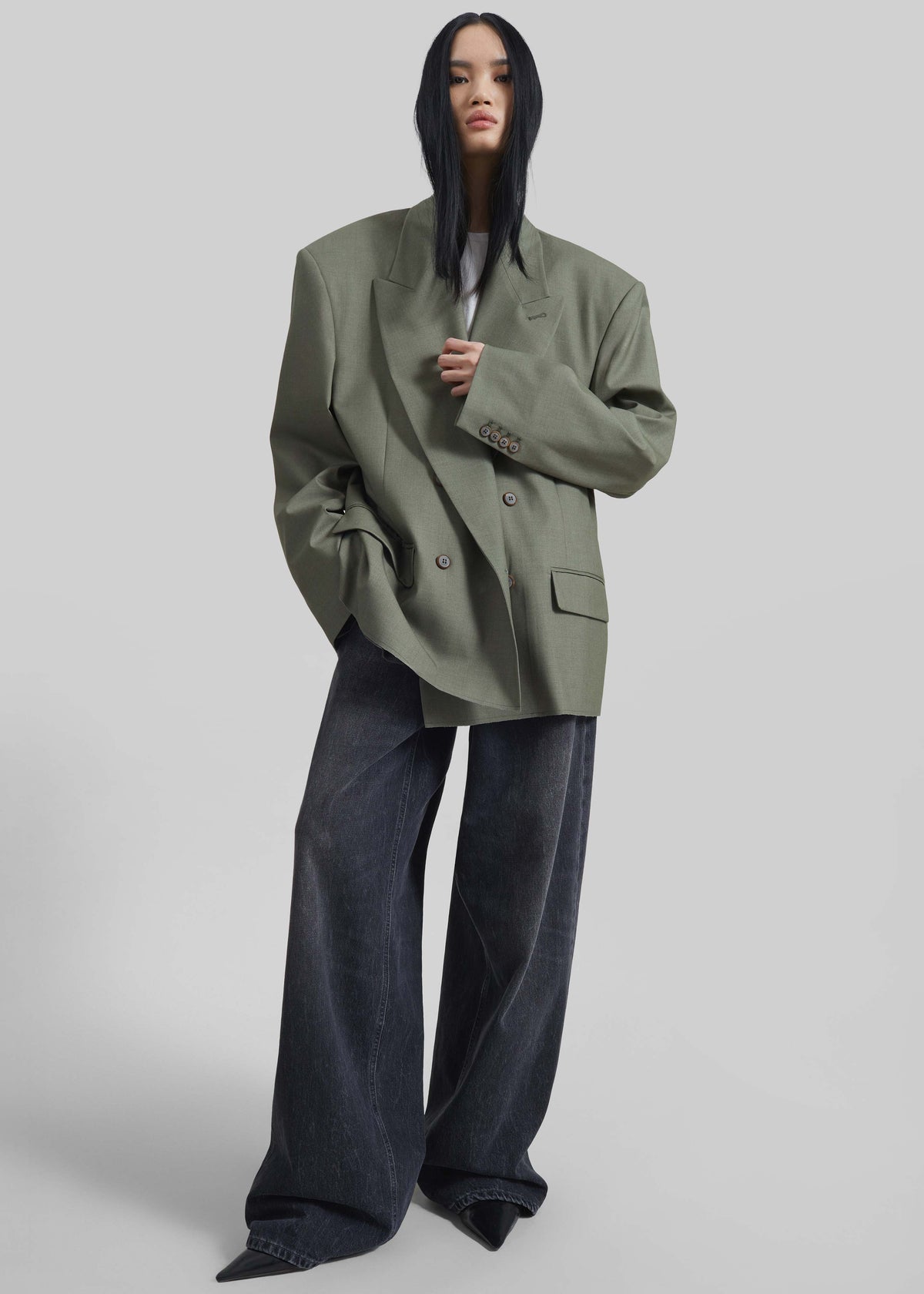 Valter Oversized Blazer - Pale Olive - 6