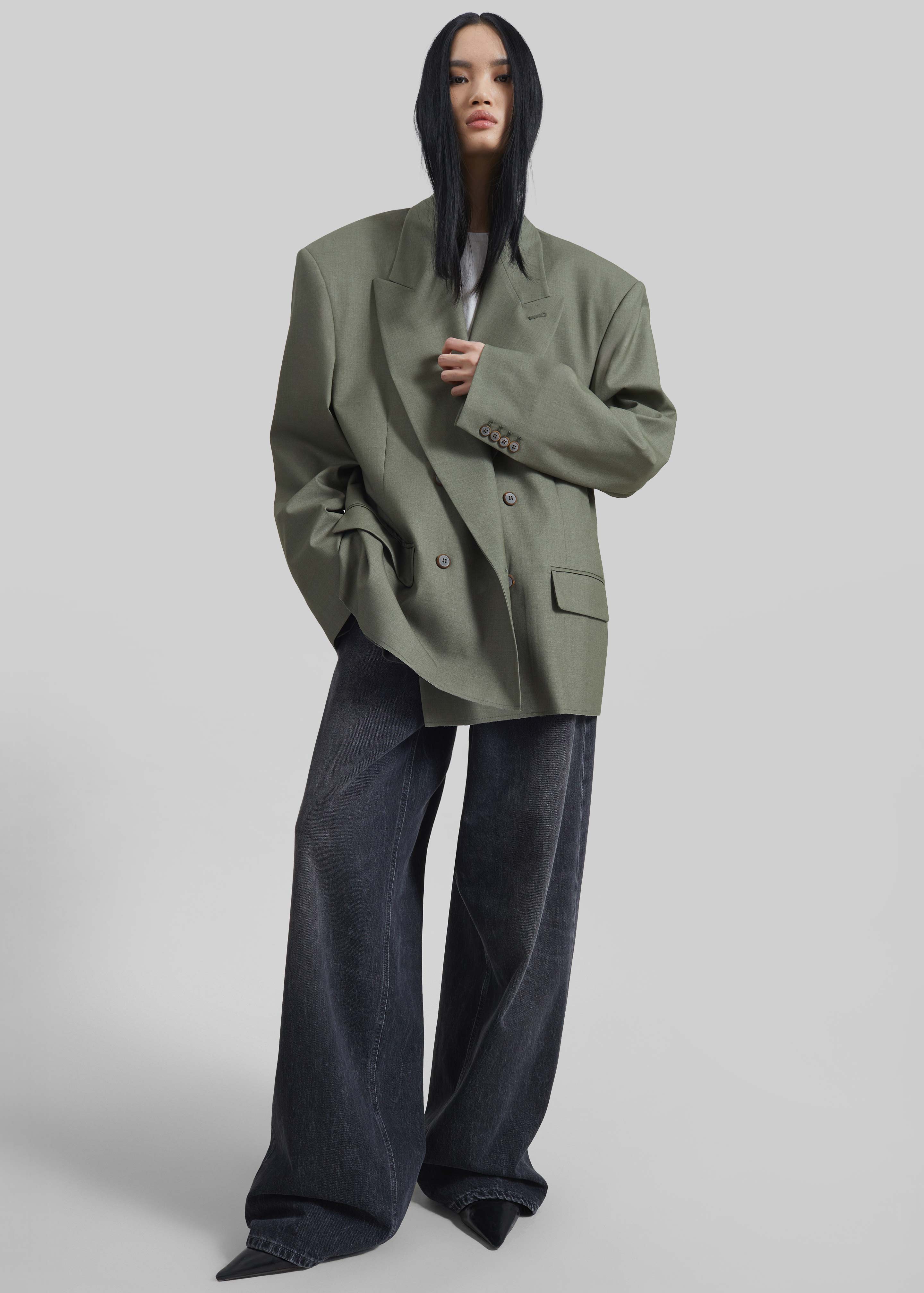 Valter Oversized Blazer - Pale Olive - 6