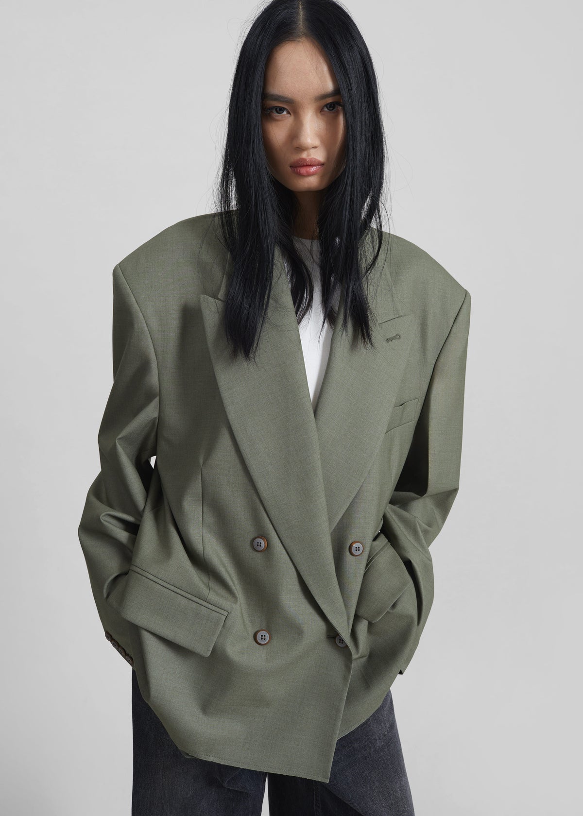 Valter Oversized Blazer - Pale Olive - 7