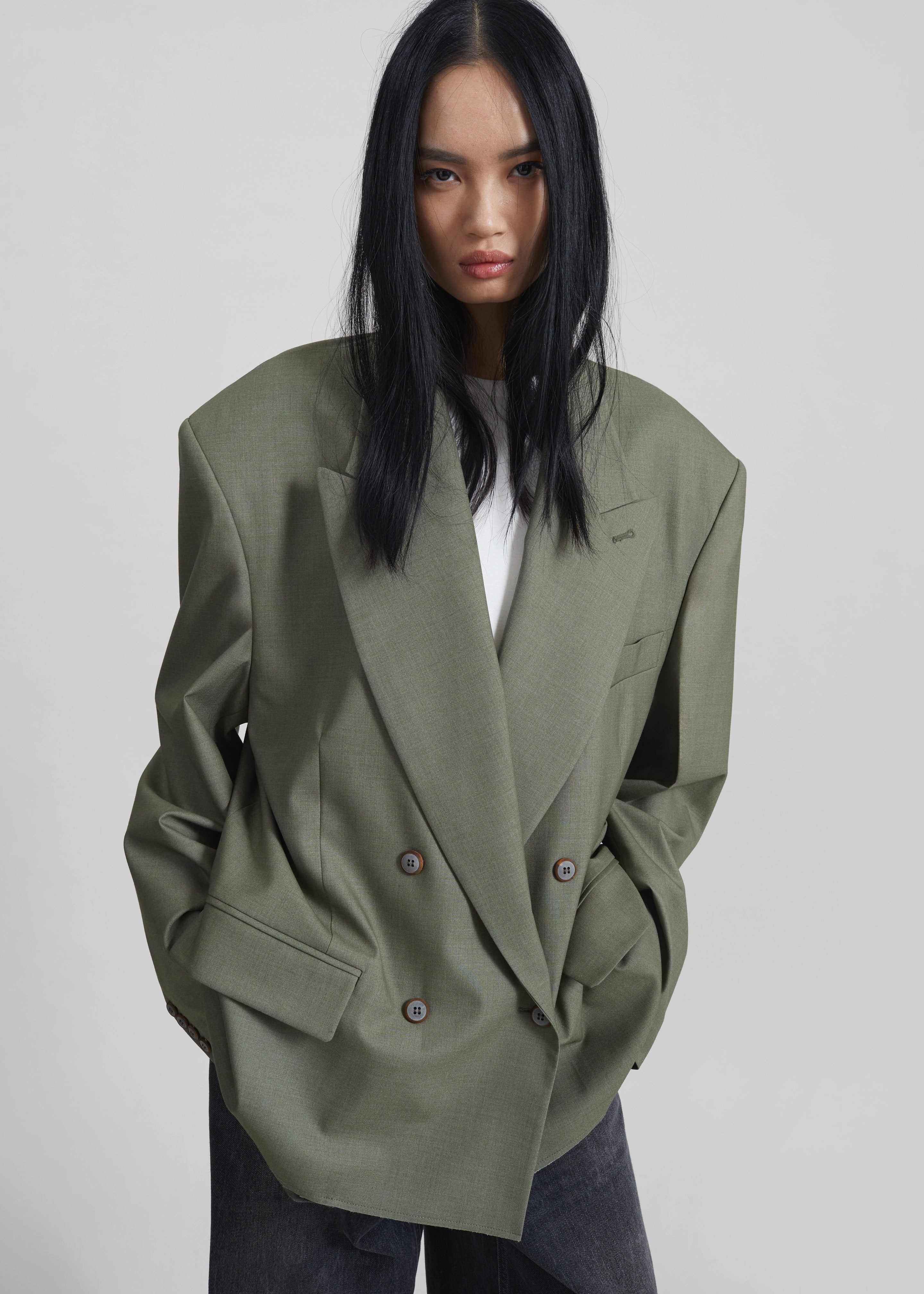 Valter Oversized Blazer - Pale Olive - 7