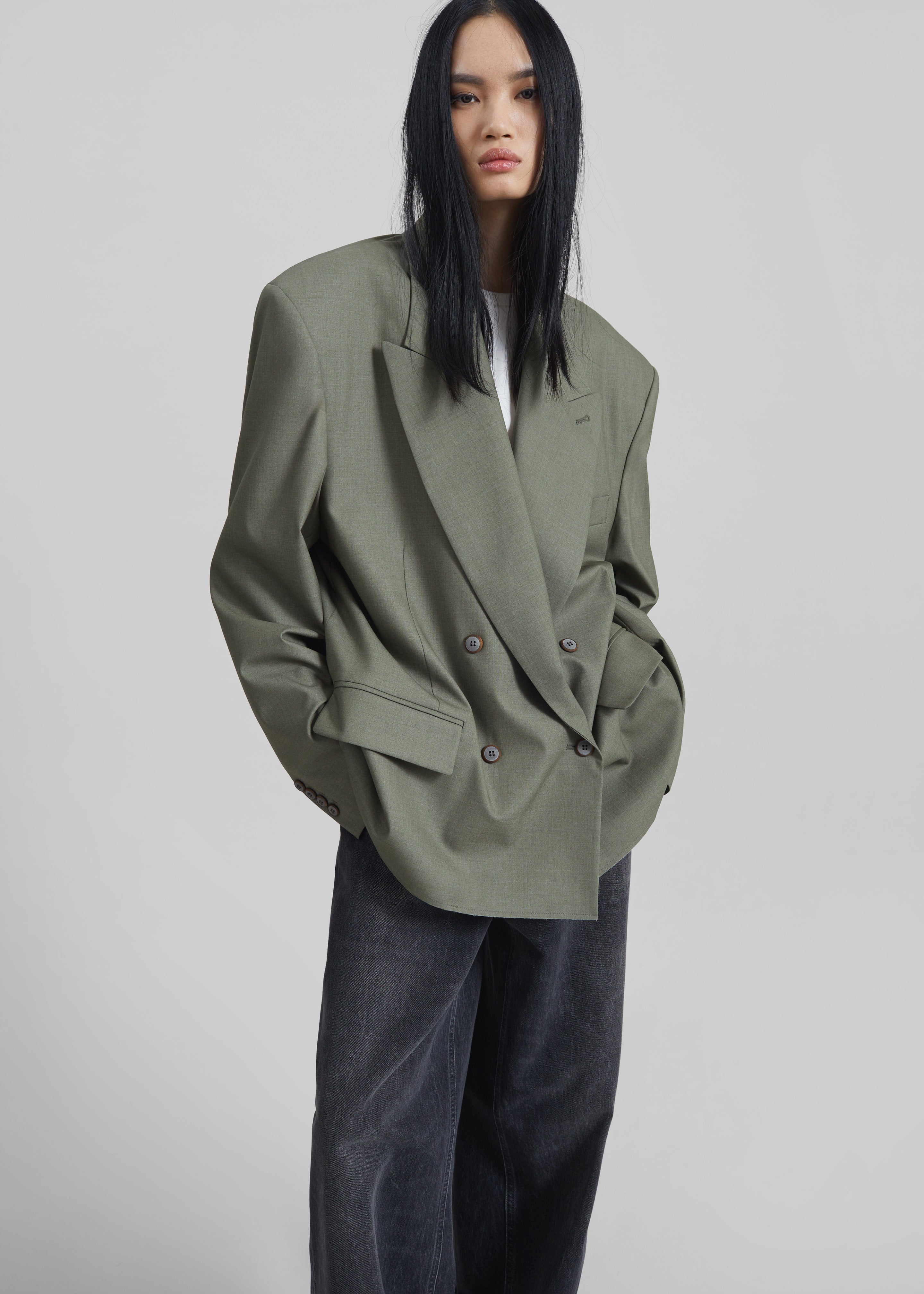 Valter Oversized Blazer - Pale Olive - 2
