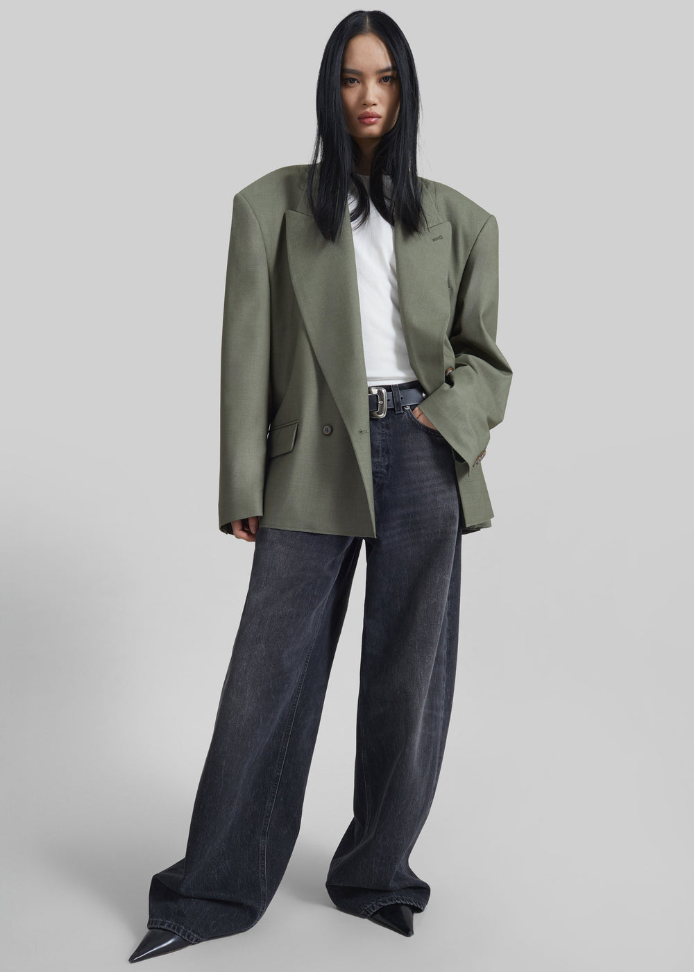 Valter Oversized Blazer - Pale Olive - 1