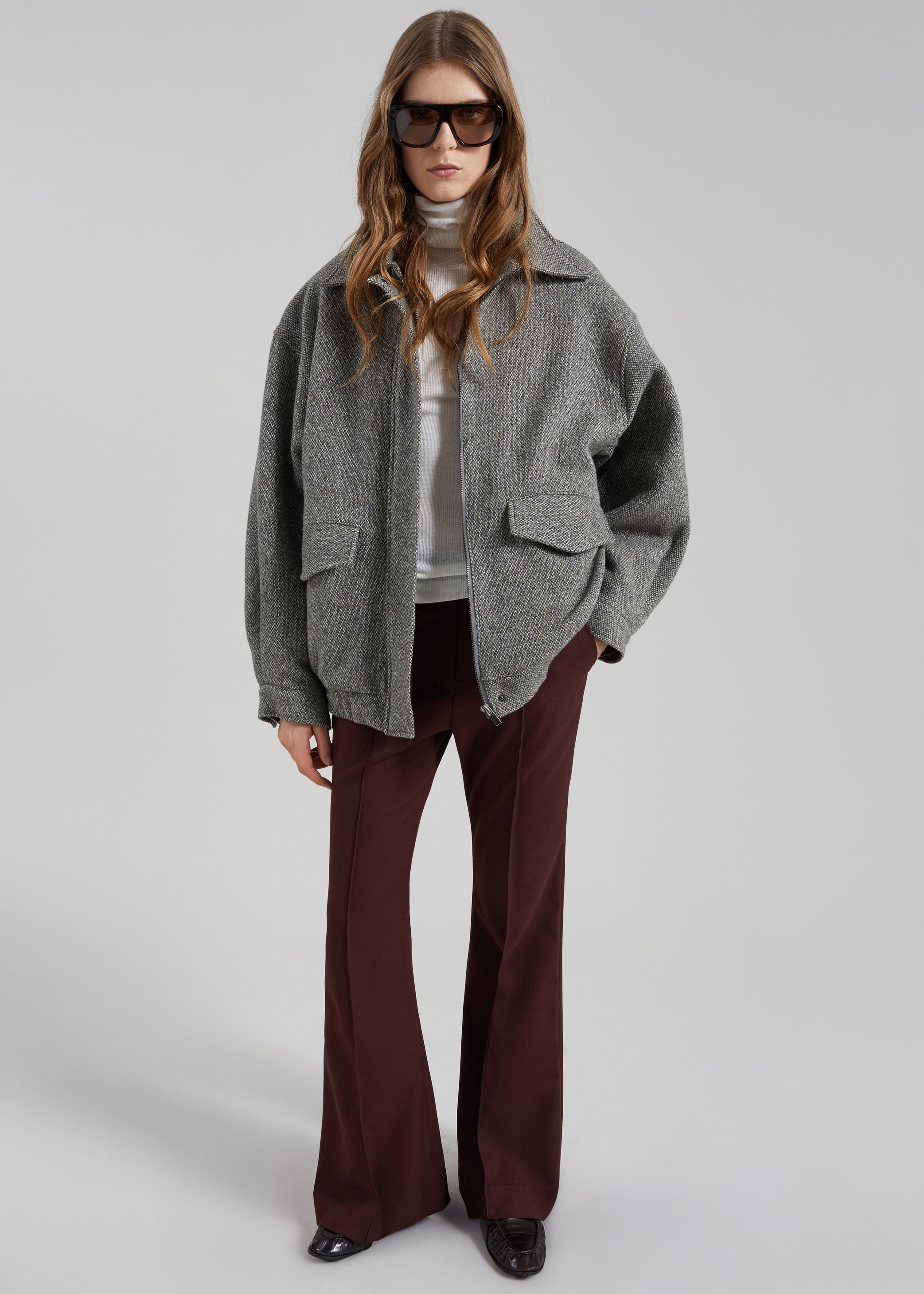 Shop the look image for Vanves Wool Blouson Jacket - Grey Melange