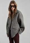 Vanves Wool Blouson Jacket - Grey Melange
