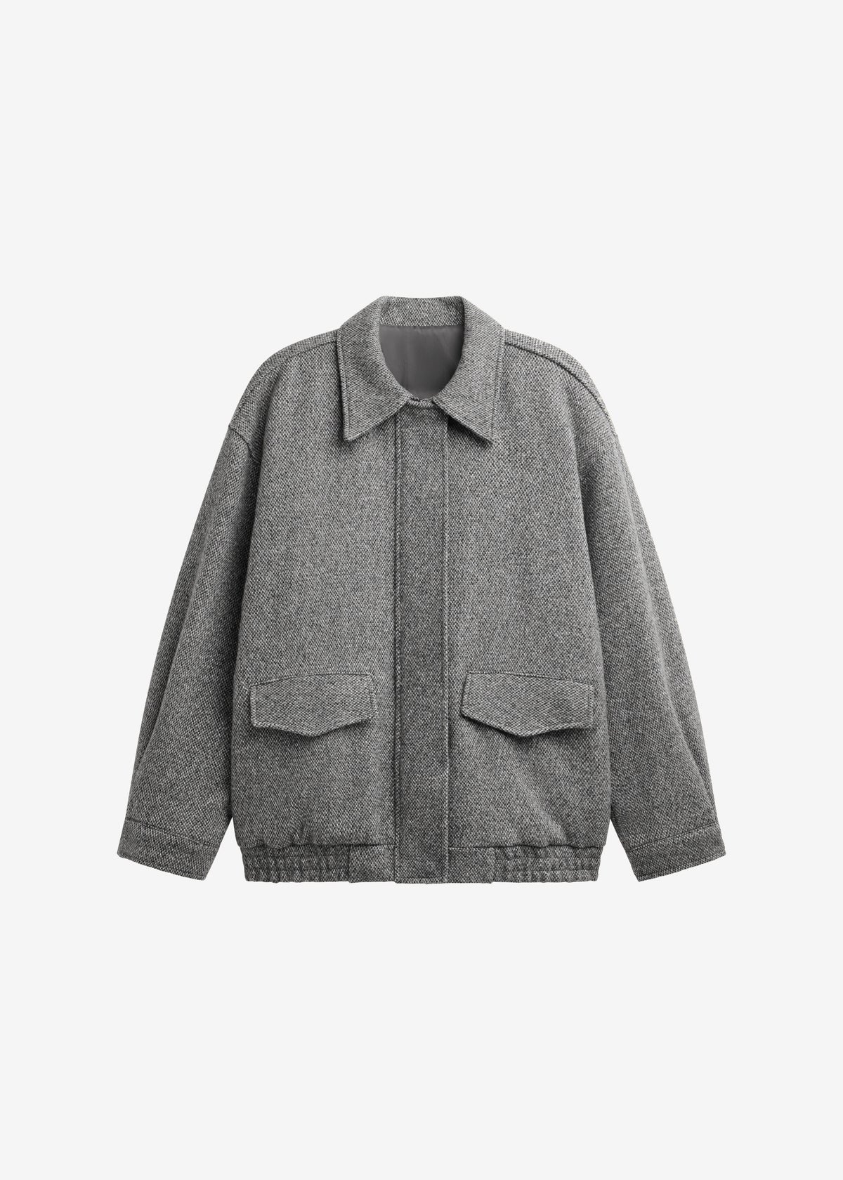 Vanves Wool Blouson Jacket - Grey Melange - 7