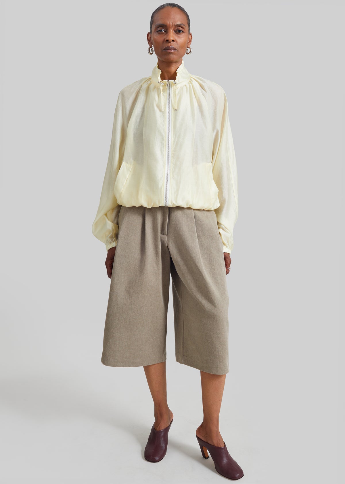 Shop the look image for Varesse Twill Bermuda Shorts - Taupe
