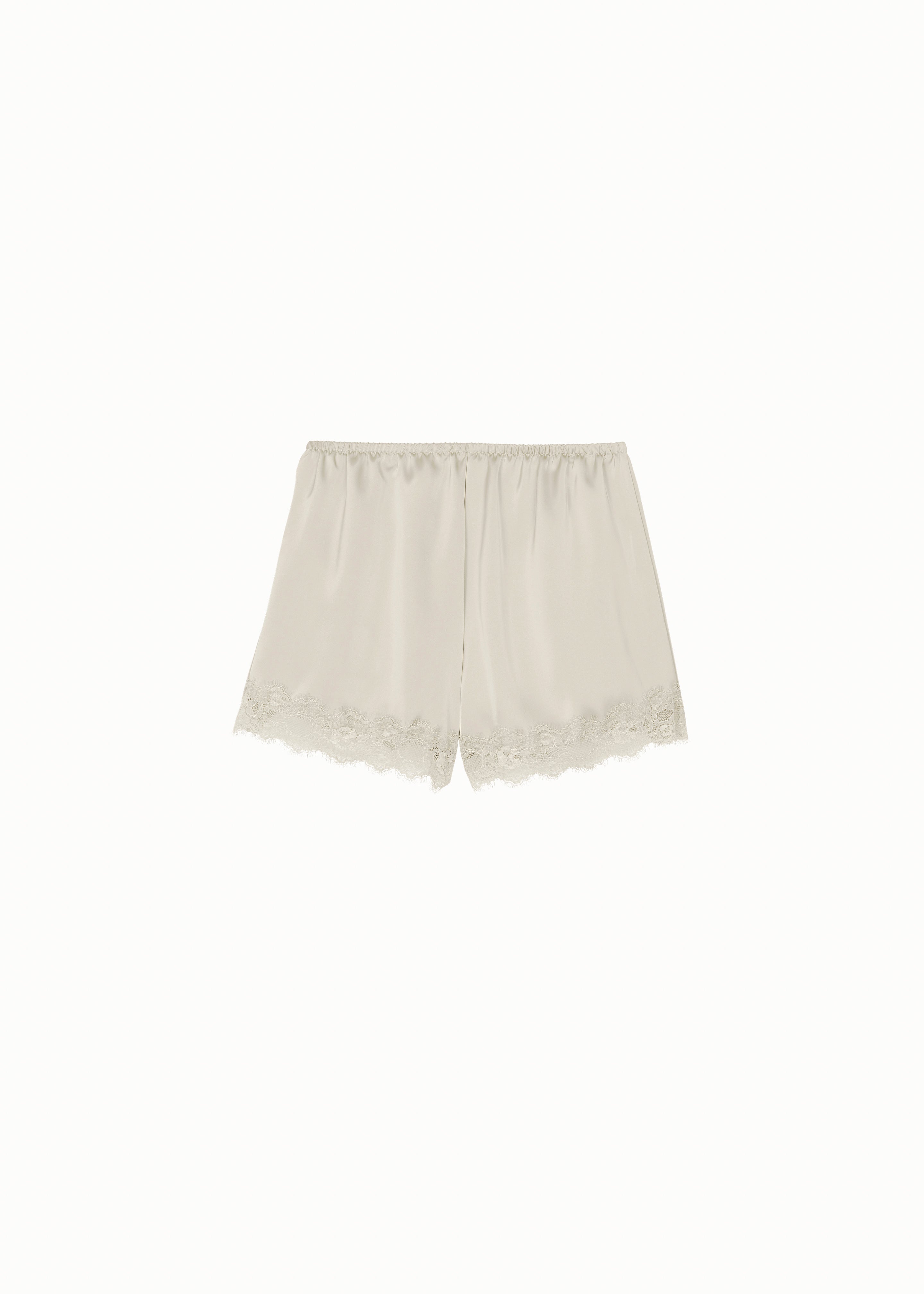 Varnell Satin Lace Shorts - Beige - 9