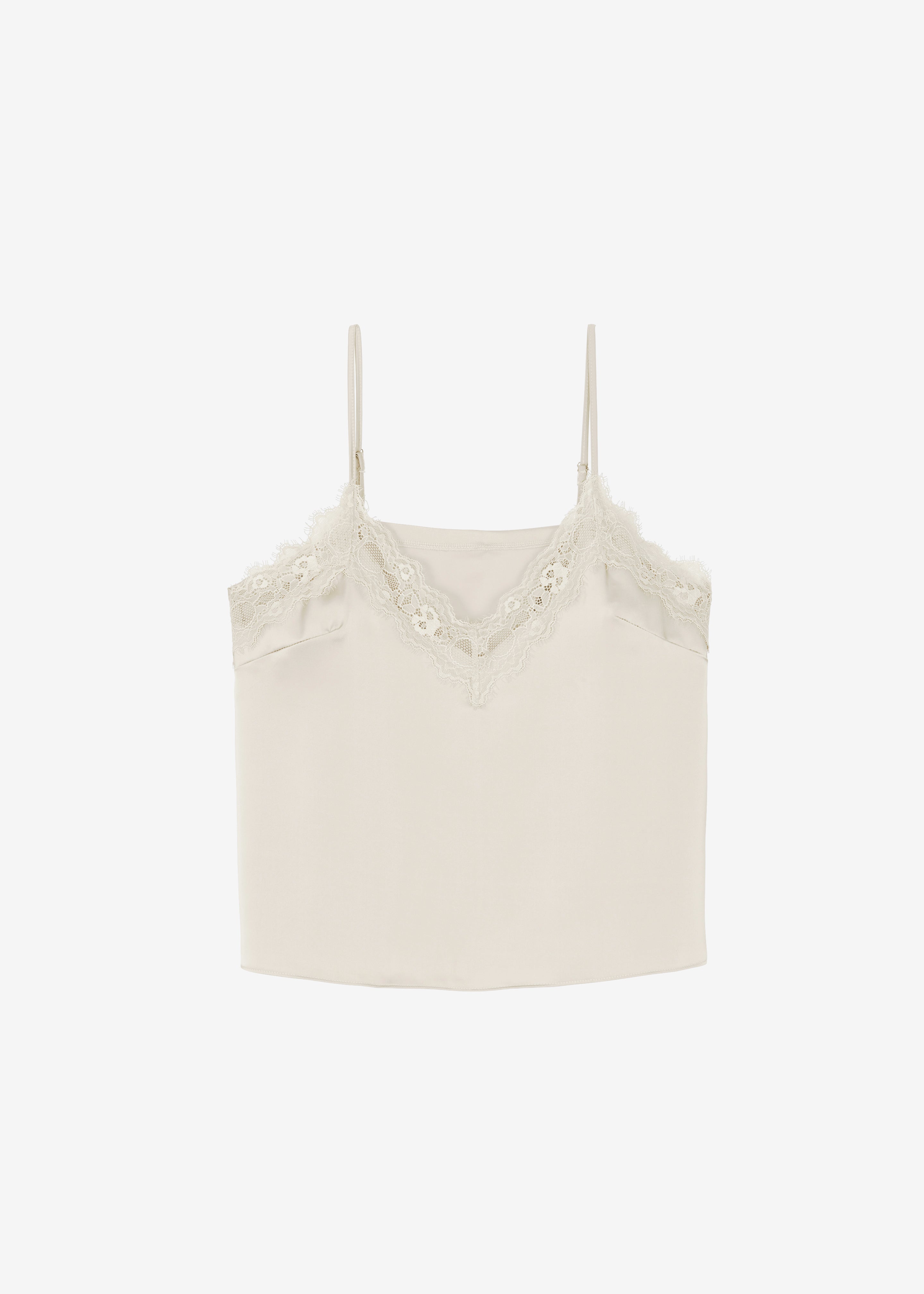 Varnell Satin Lace Top - Beige – The Frankie Shop