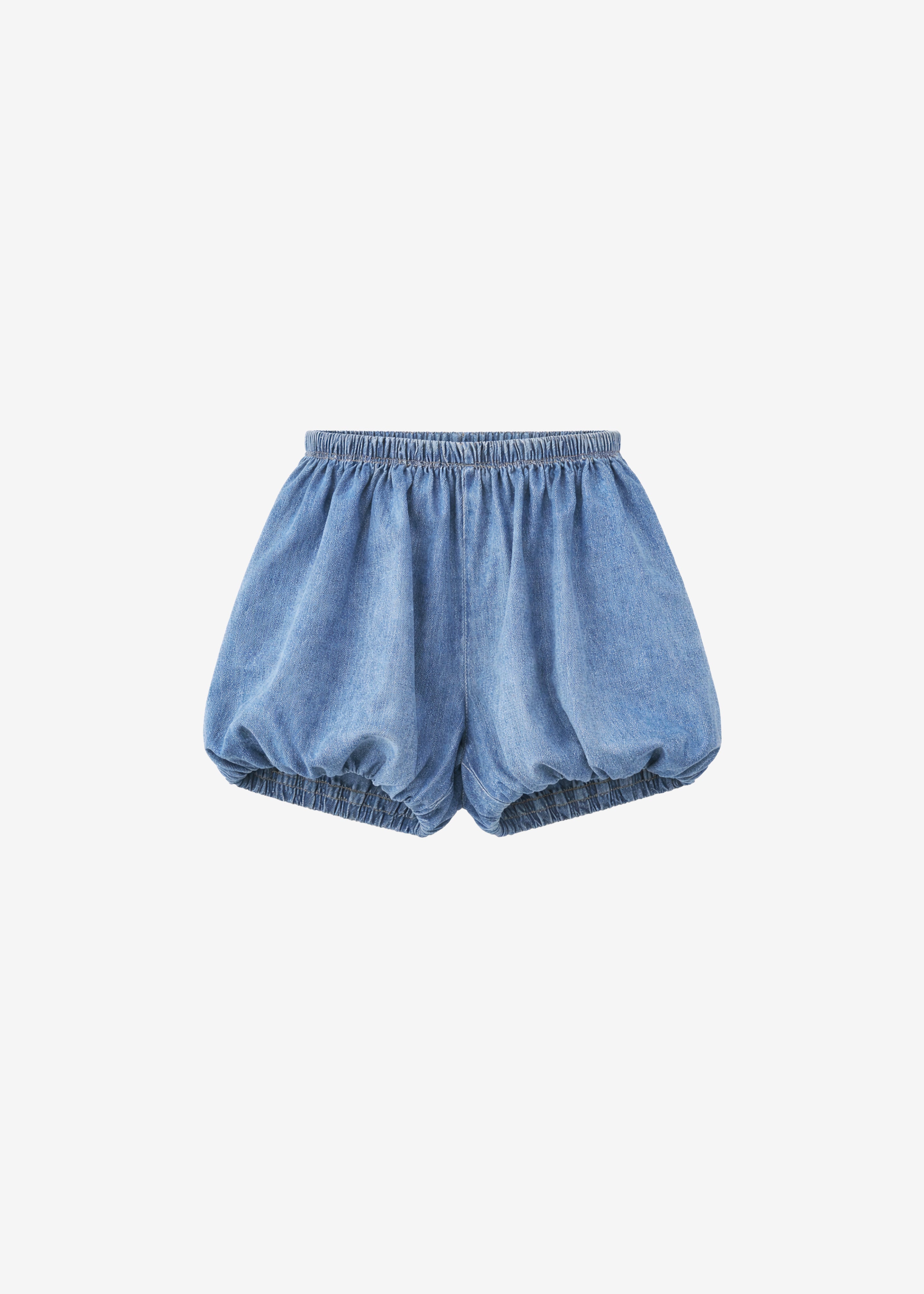 Varzy Denim Bubble-Hem Shorts - Medium Wash – The Frankie Shop