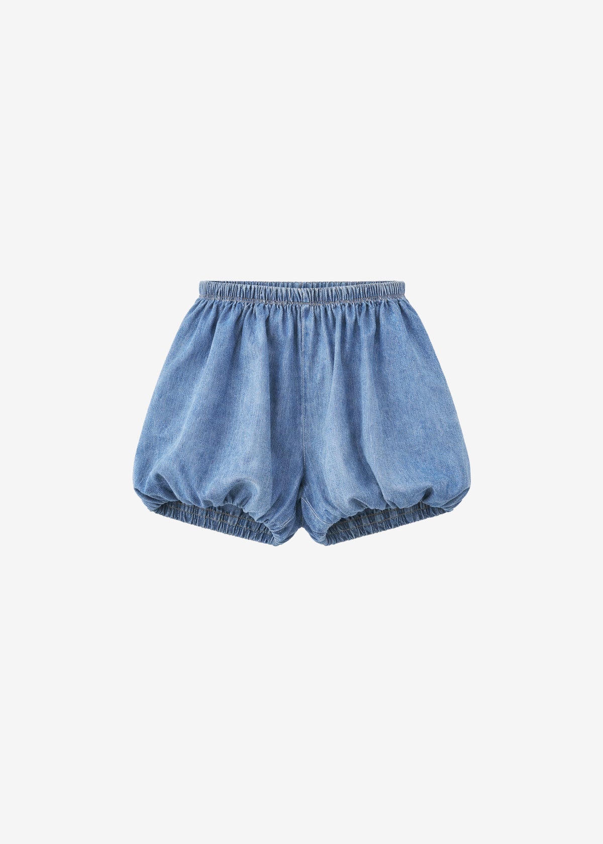 Varzy Denim Bubble-Hem Shorts - Medium Wash - 7
