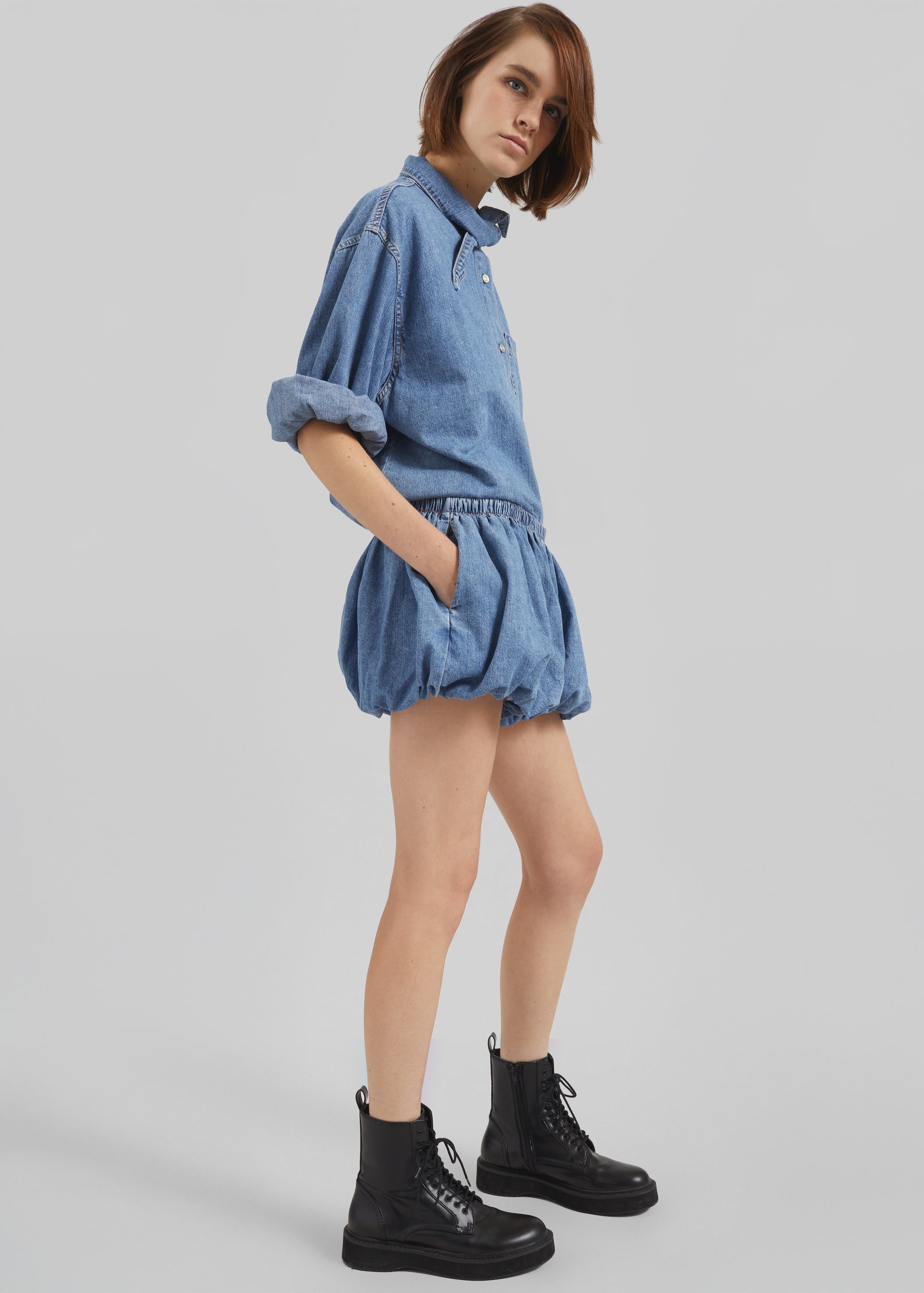 Shop the look image for Varzy Denim Shirt - Medium Wash