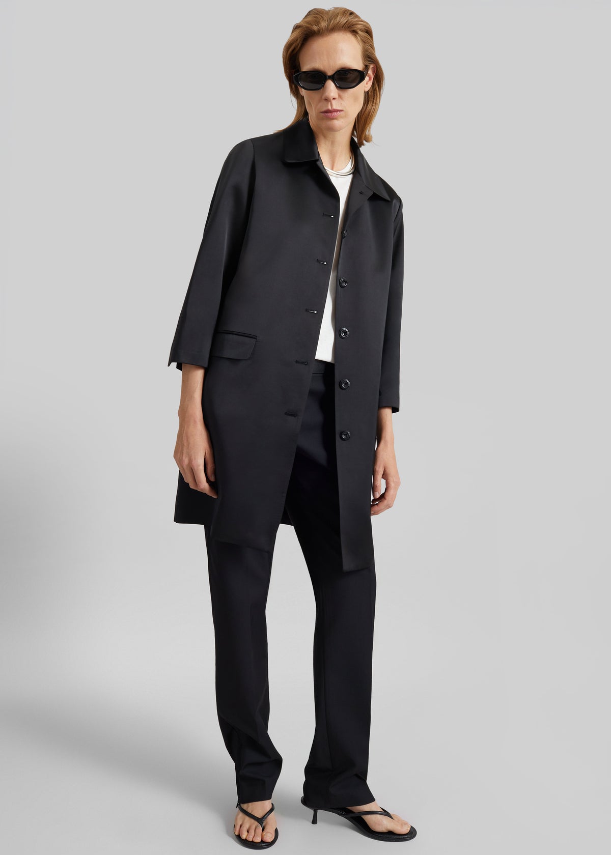 Vavin Satin Long Jacket - Black - 2