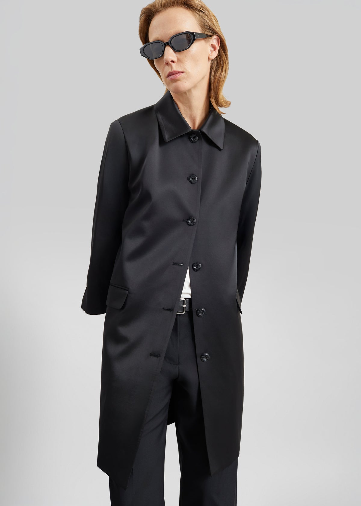 Vavin Satin Long Jacket - Black - 3