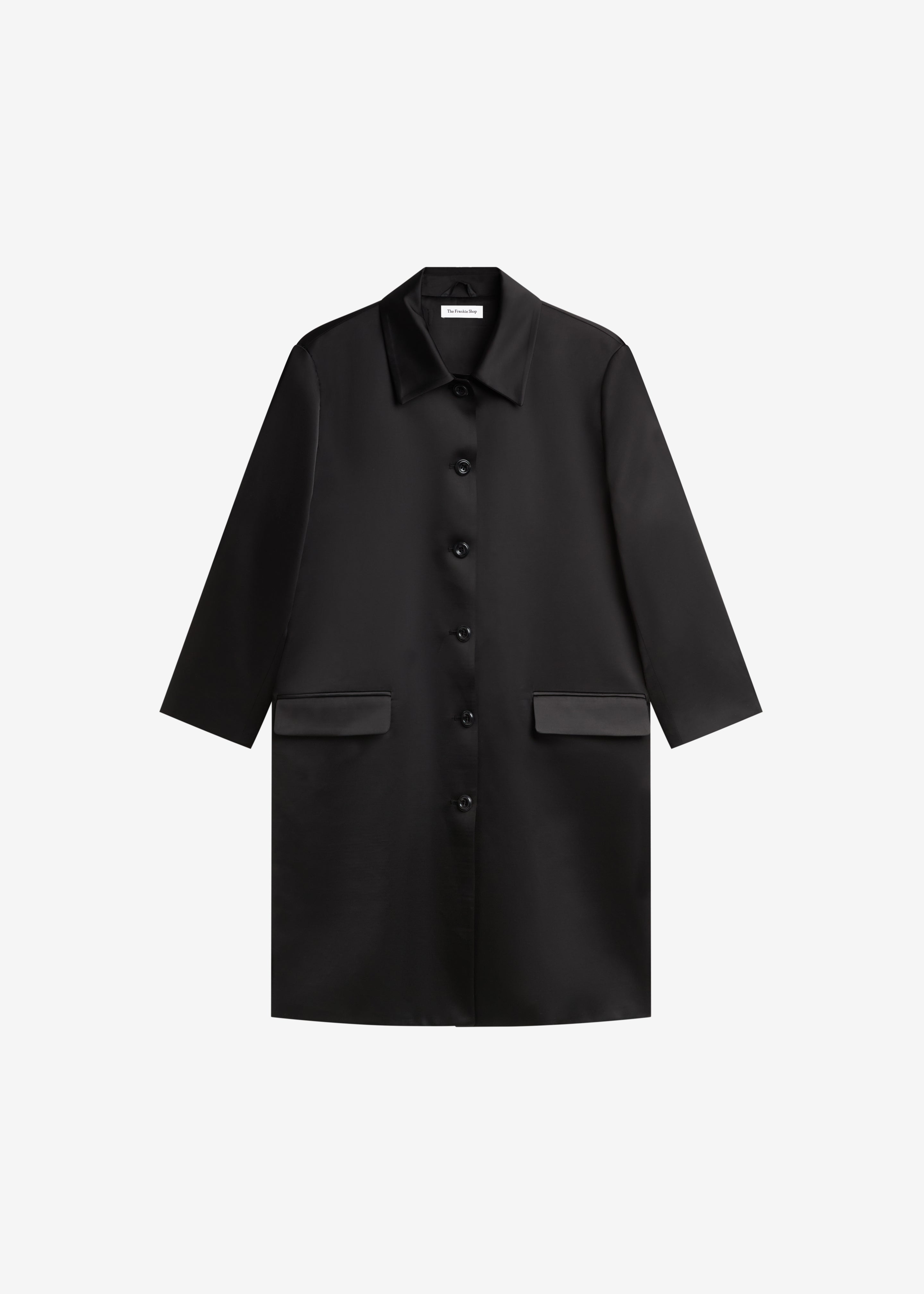 Vavin Satin Long Jacket - Black – The Frankie Shop