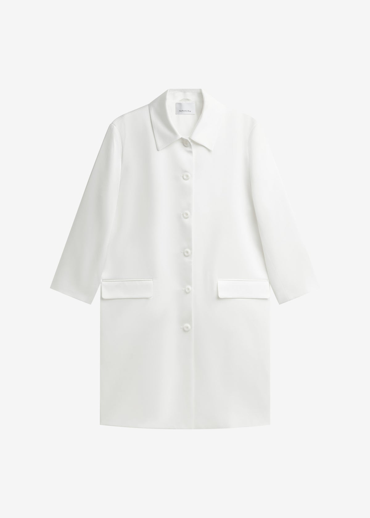 Vavin Satin Long Jacket - White - 5