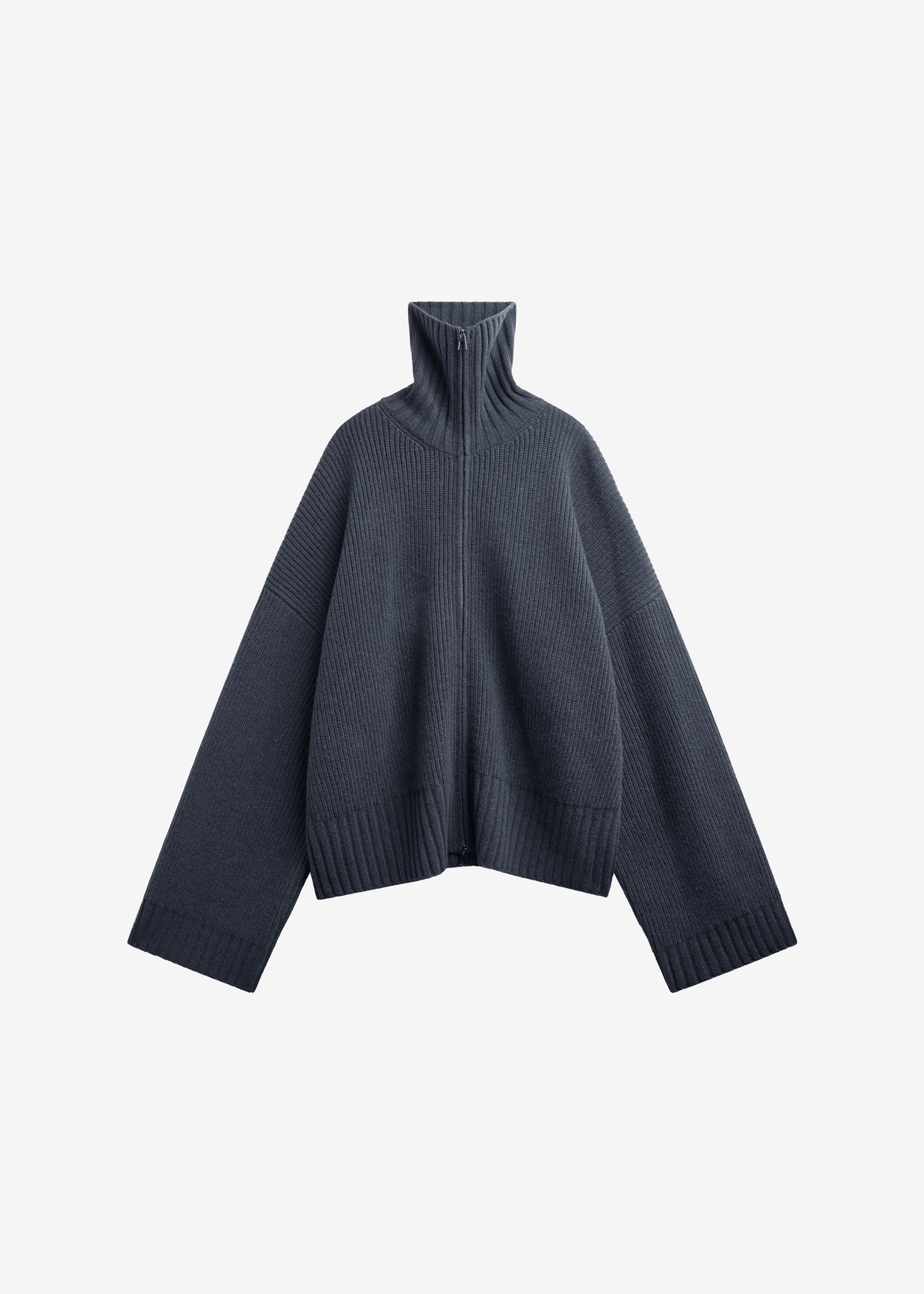 Veda Oversized Zip-Up Cardigan - Charcoal - 7